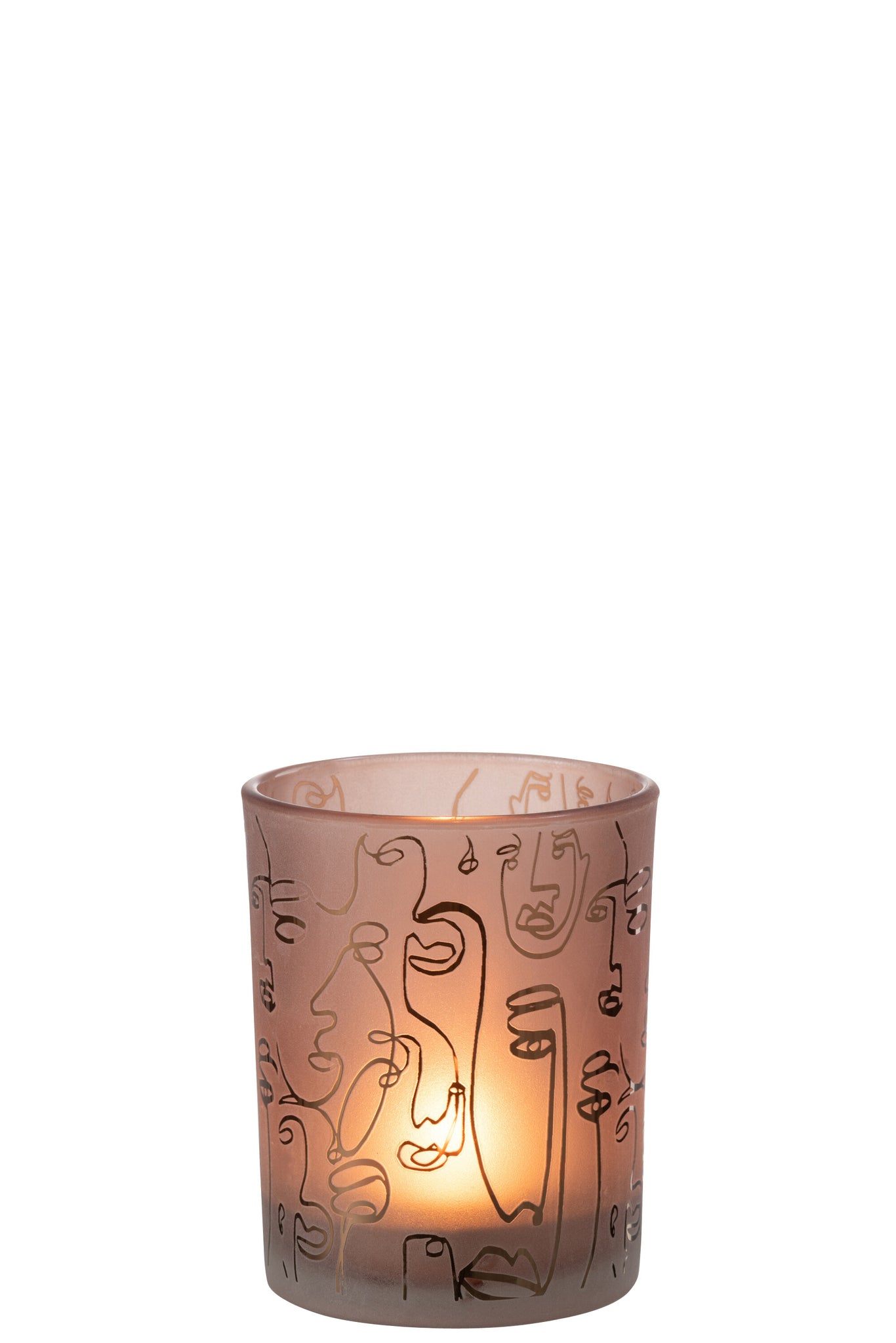 Theelicht Glas Terracotta M - J-LINE