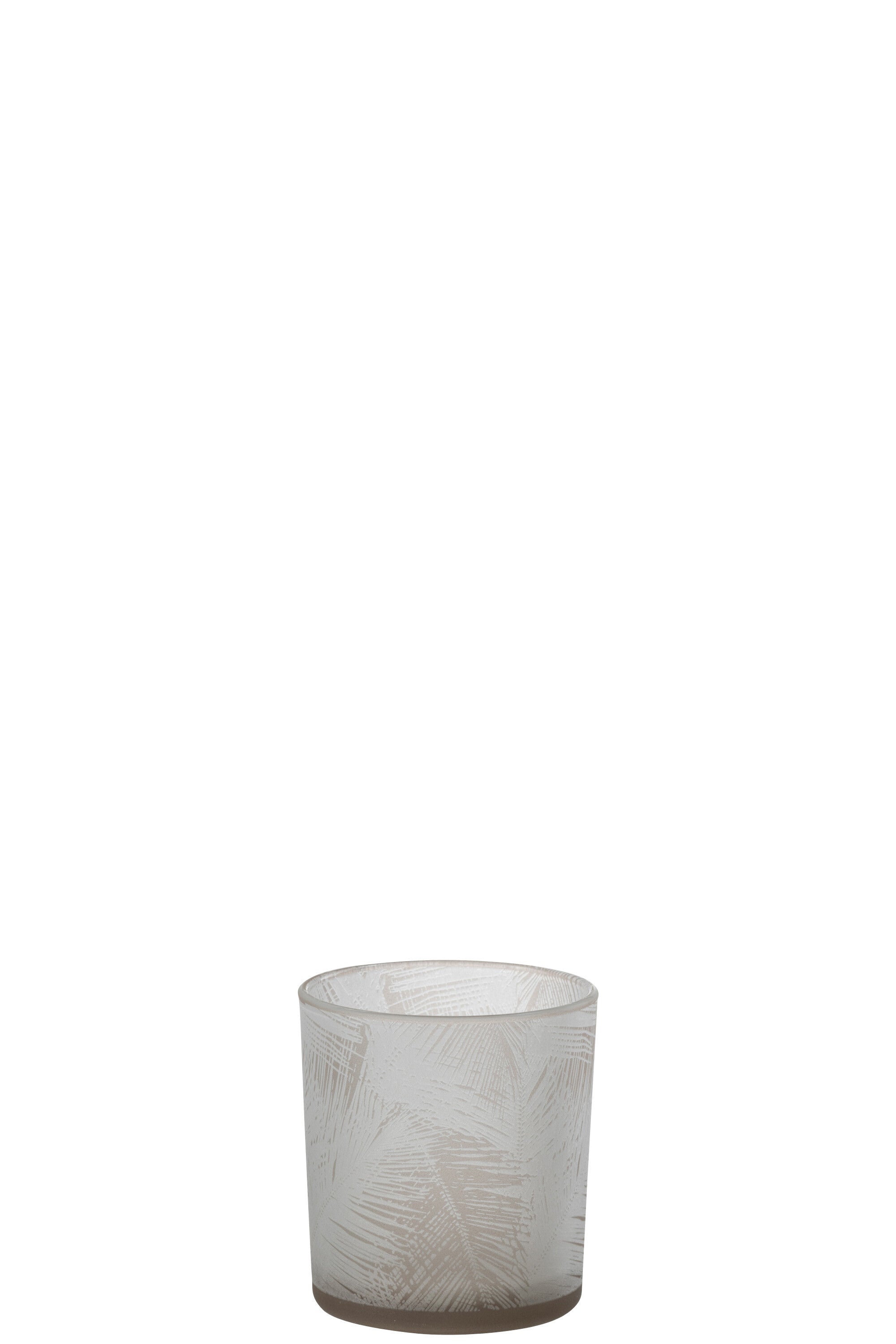 Theelichthouder Bladeren Glas Beige S - J-LINE