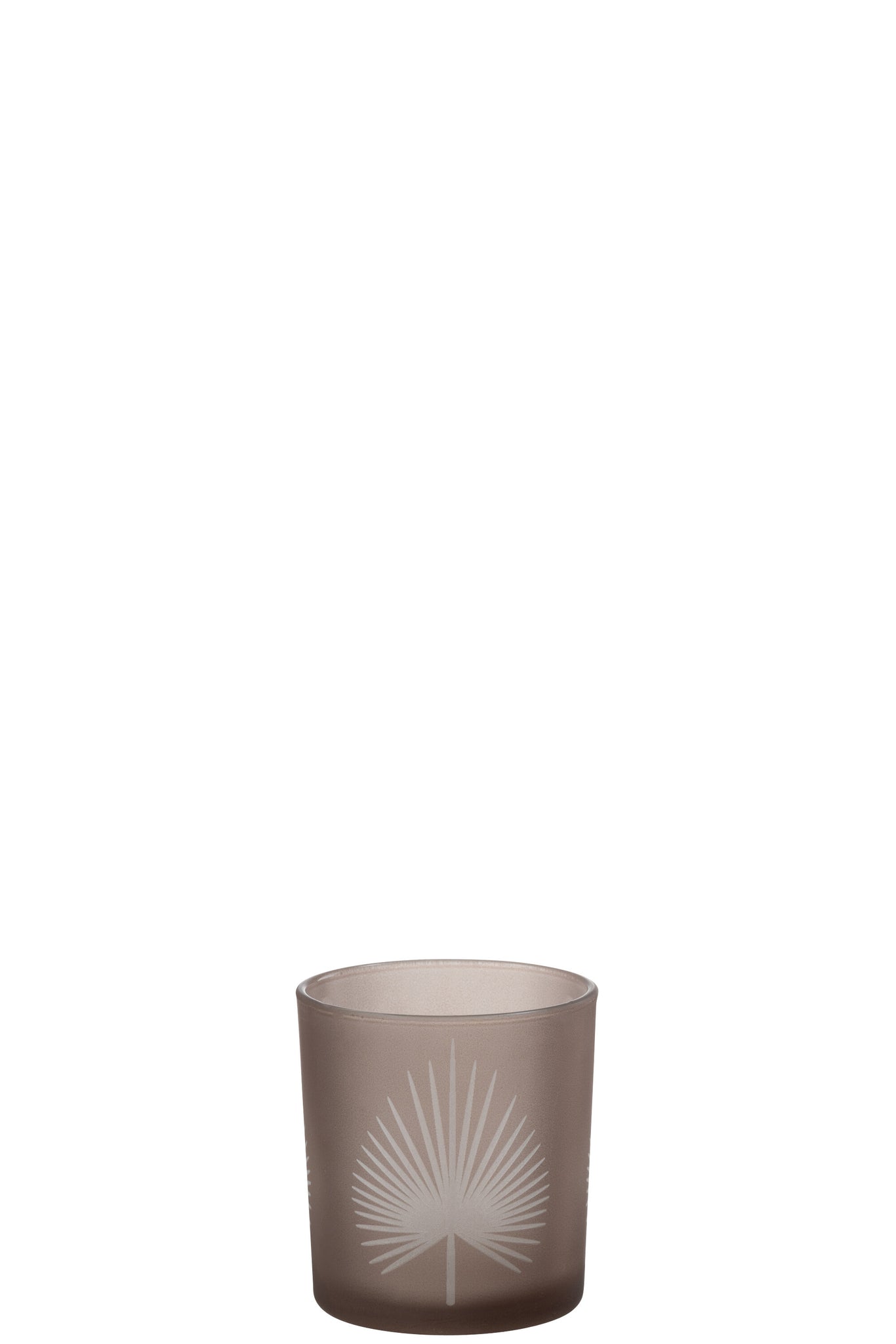 Theelicht Palmblad Glas Beige S - J-LINE