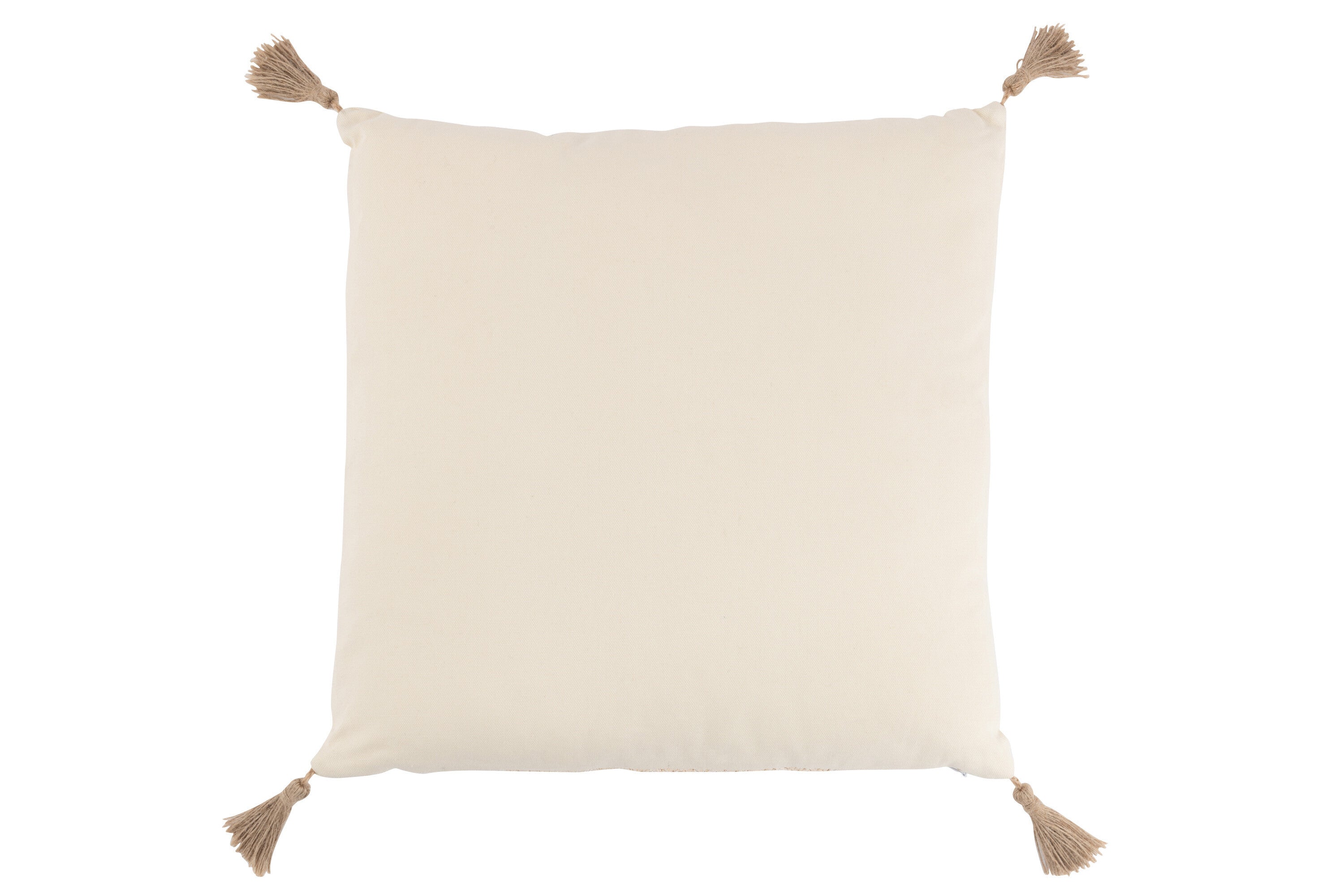 Kussen Geweven Vierkant Polyester Beige - J-LINE