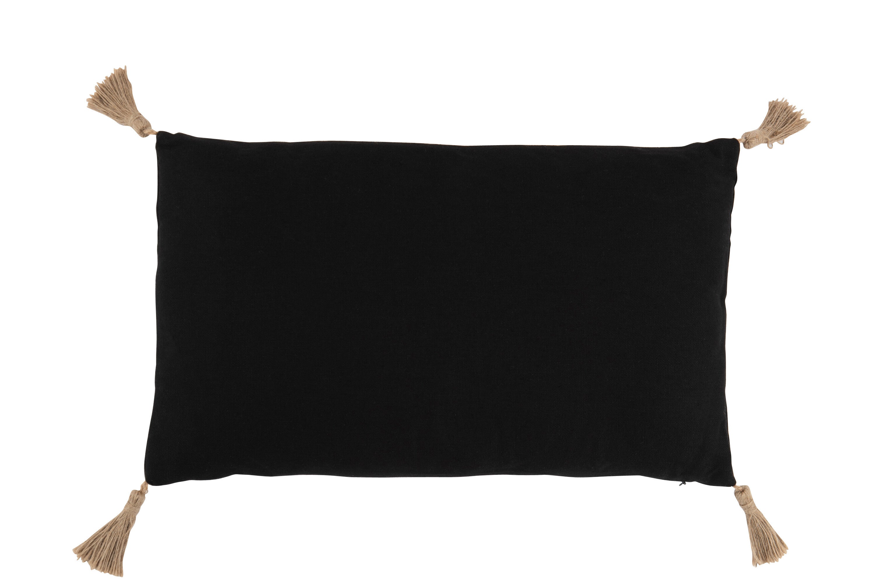 Kussen Geweven Polyester Zwart - J-LINE