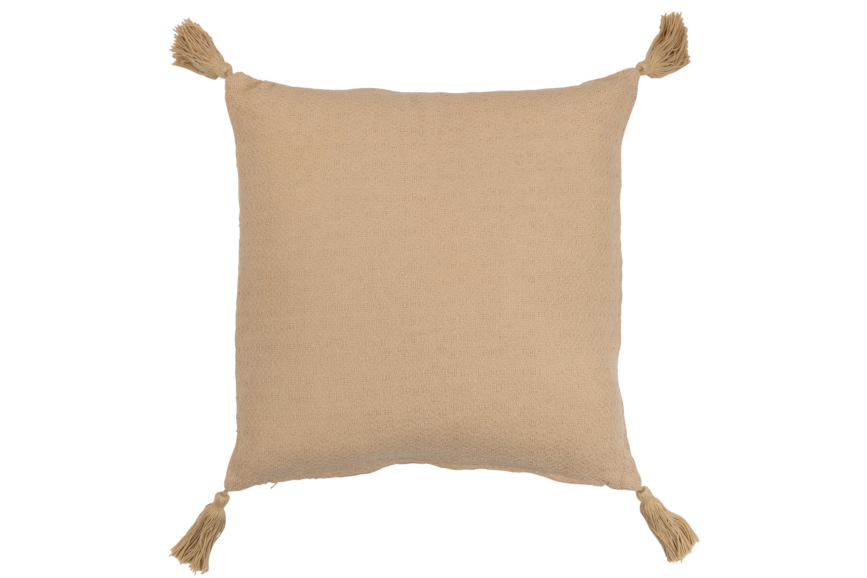 Kussen Bloem Kwast Polyester Beige - J-LINE