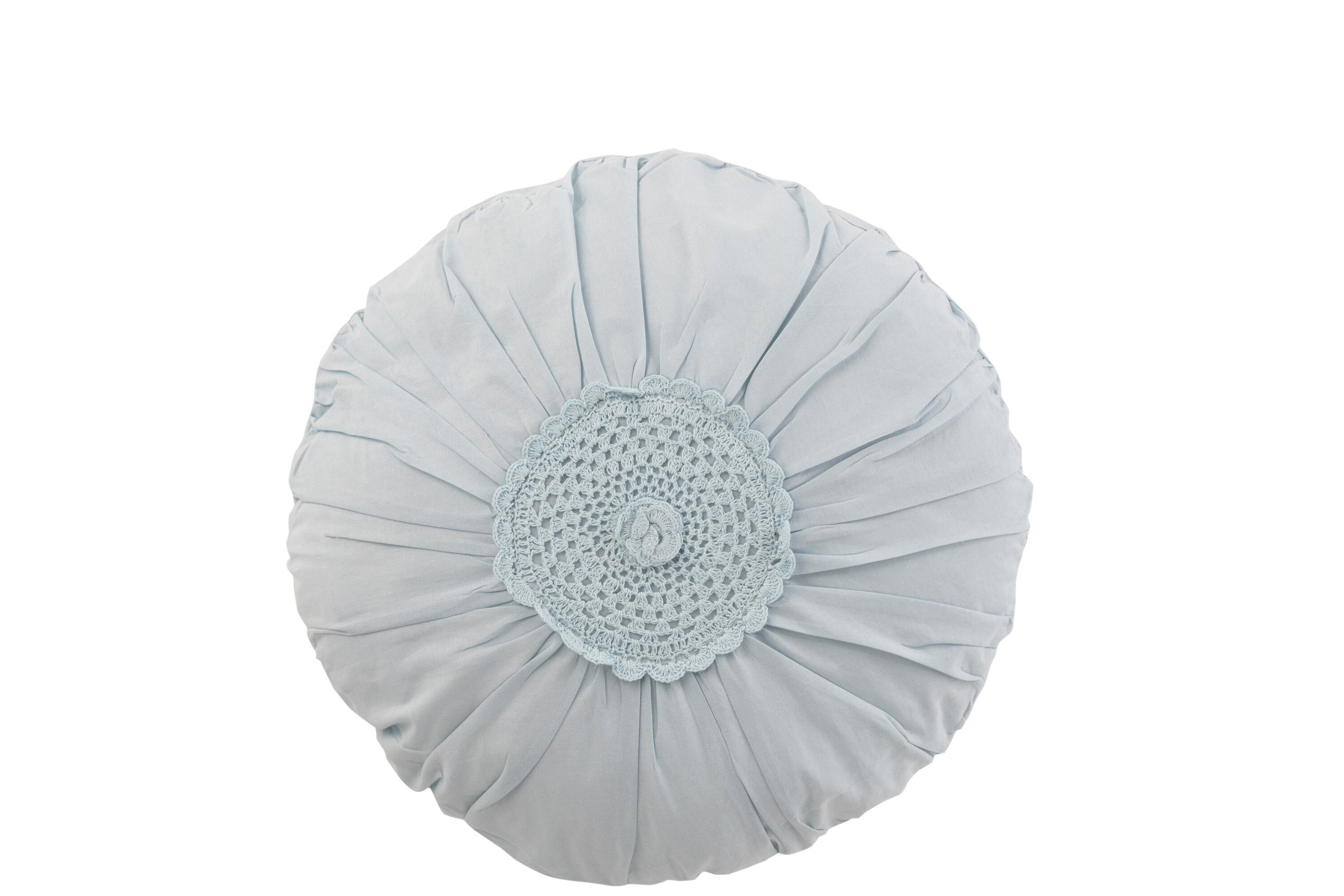 Kussen Rond Kant Katoen Blauw - J-LINE