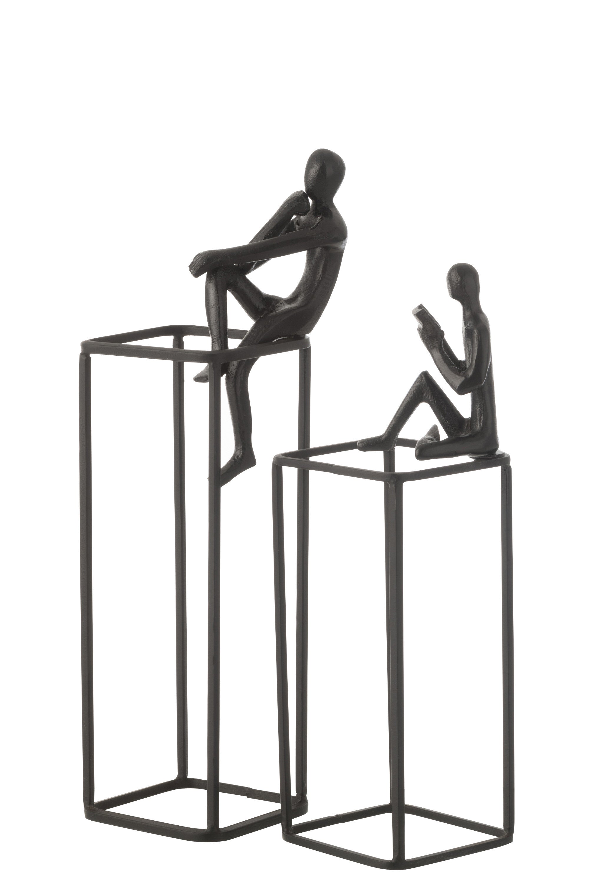 Figuur Roest Op Kubus Aluminium Zwart - J-LINE