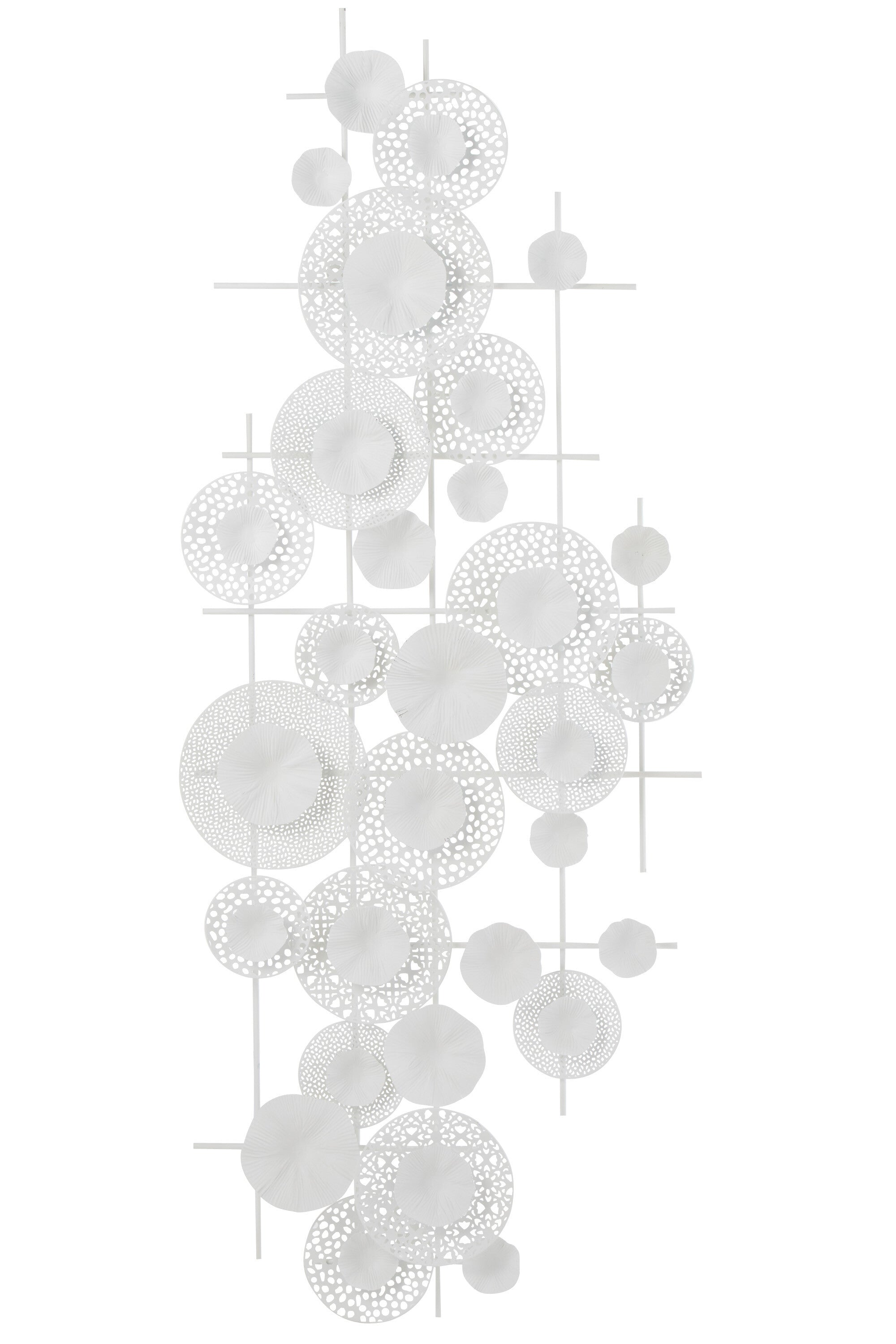 Wanddecoratie Bloemen Metaal Wit - J-LINE