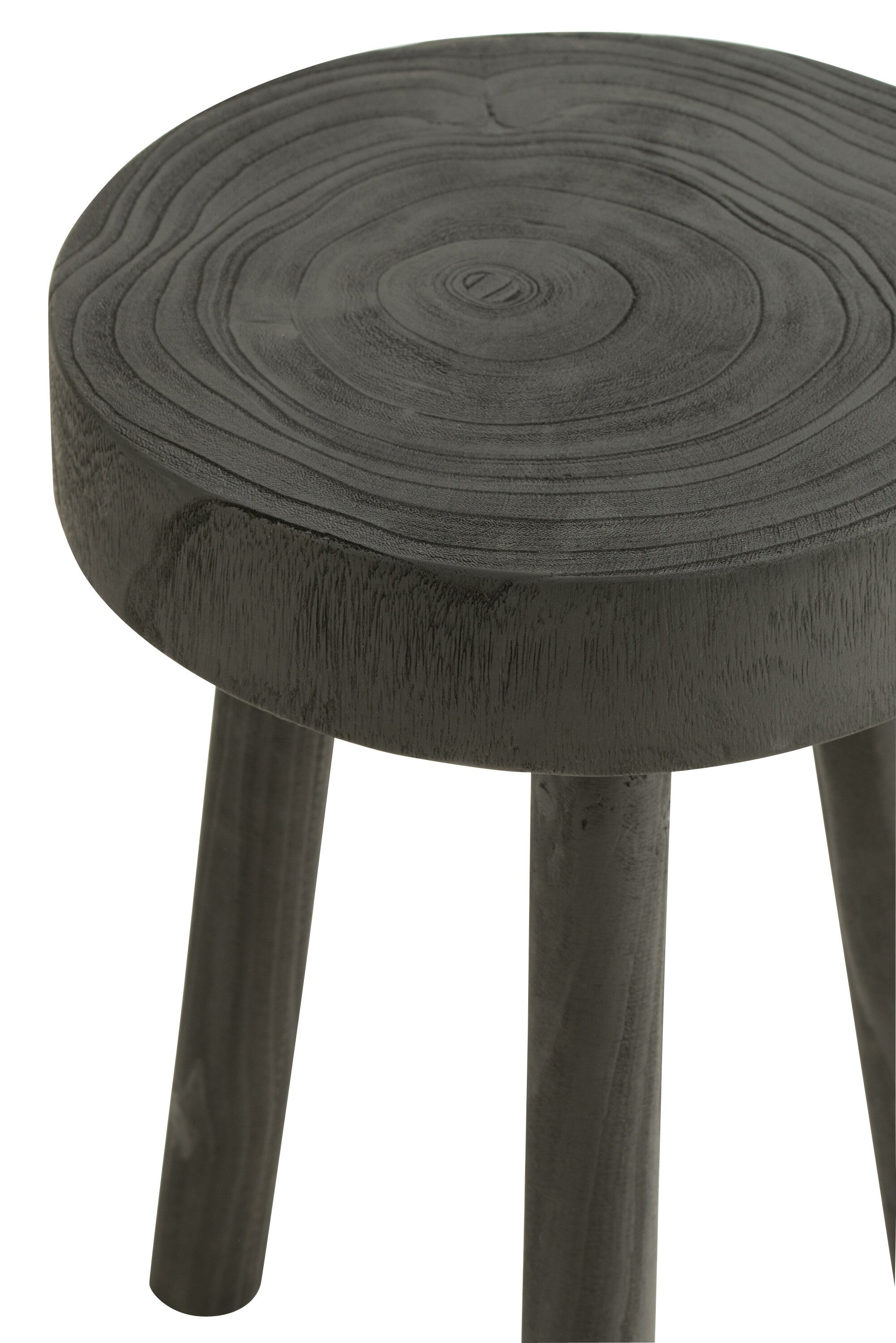 Set van 2 krukjes Paulownia hout zwart - J-LINE