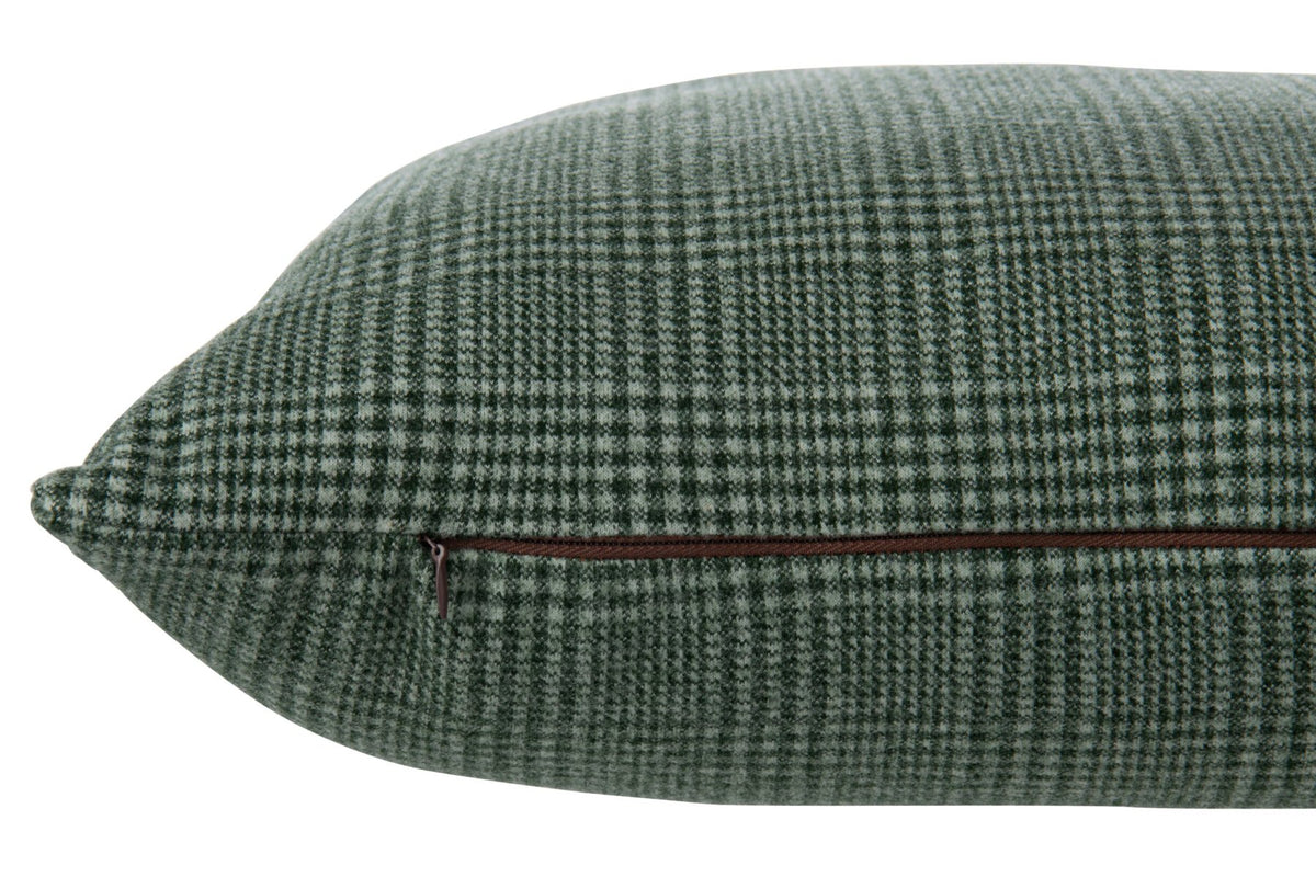Kussen geruit polyester groen - J-Line