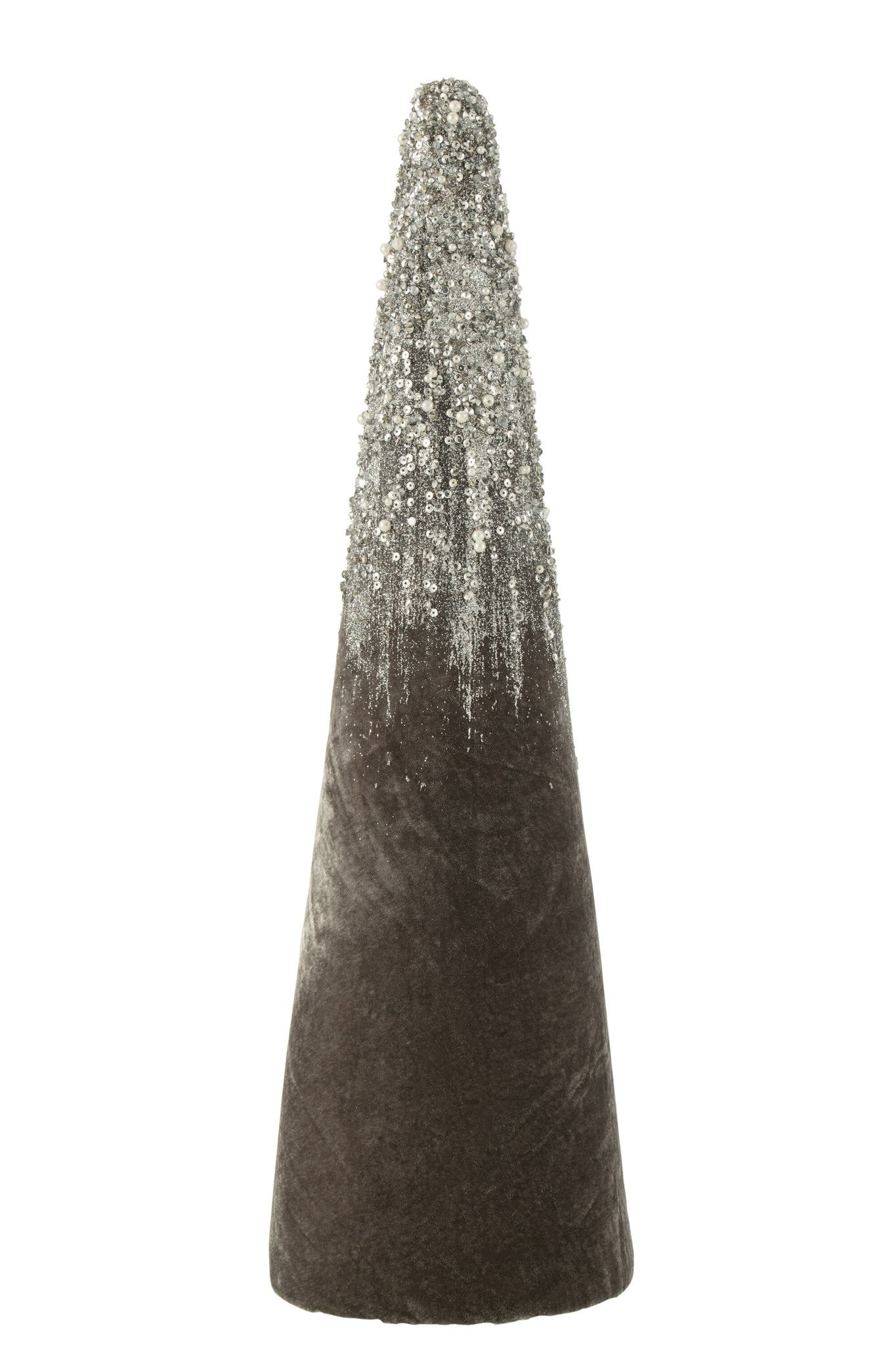 Kegel Fluweel Grijs Parels Goud L - J-Line