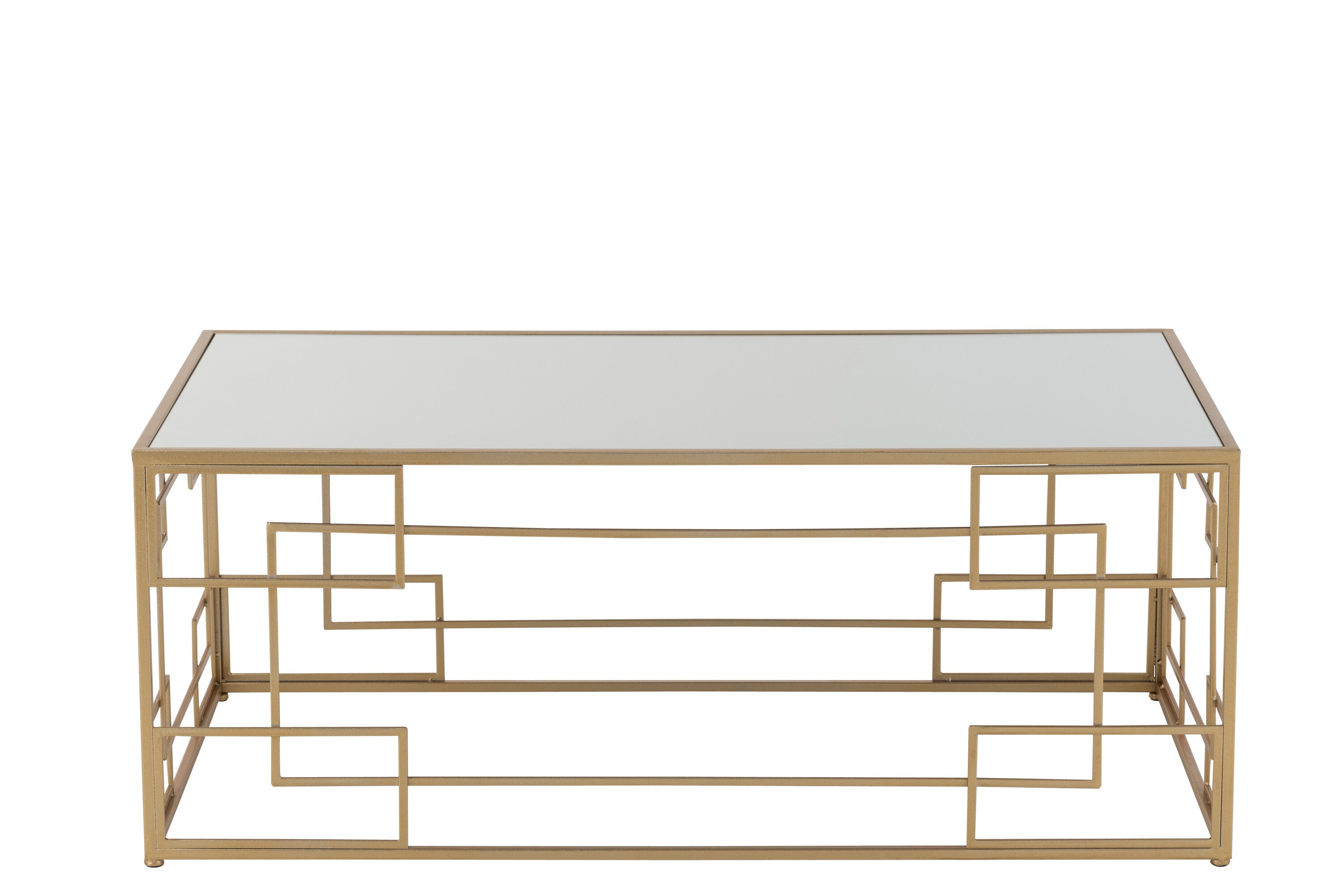 Salontafel metaal/glas gouden lijnen. - J-LINE