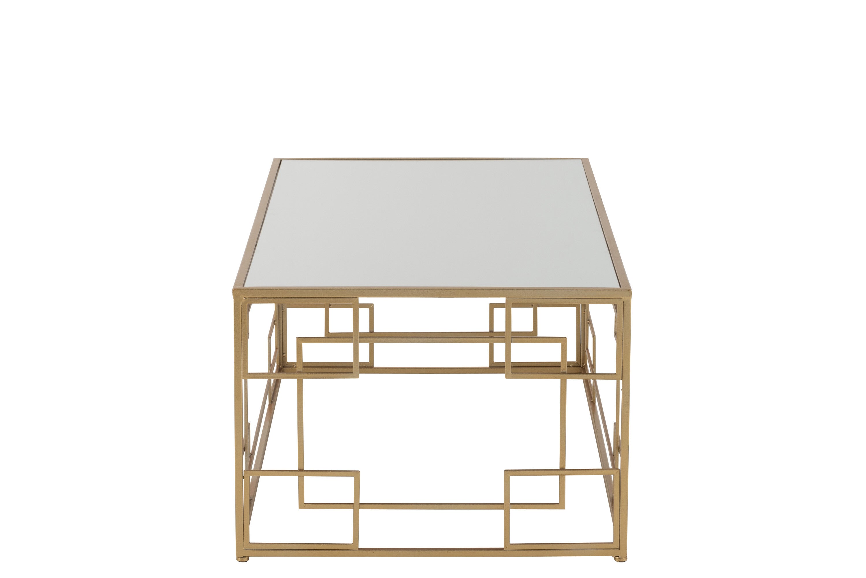 Salontafel metaal/glas gouden lijnen. - J-LINE