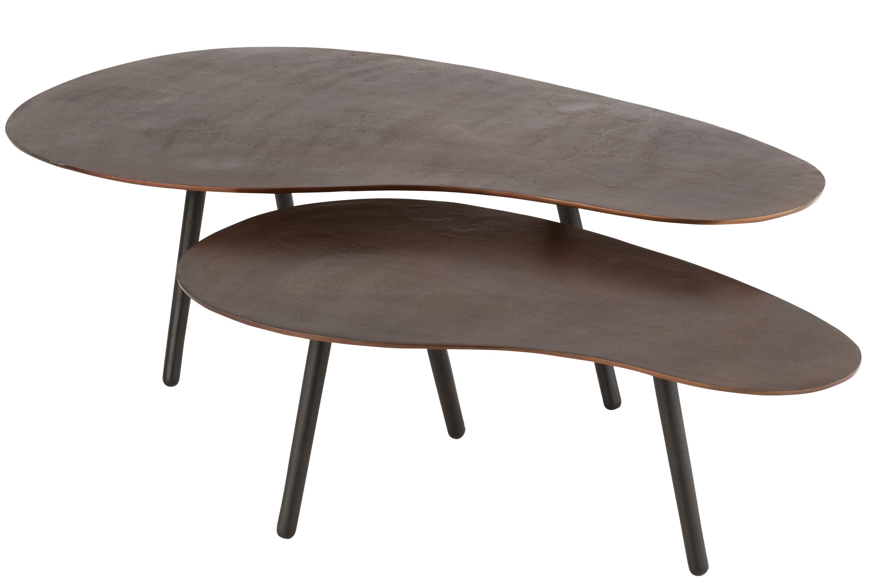 Salontafel Drop Aluminium/IJzer Bruin L - J-LINE