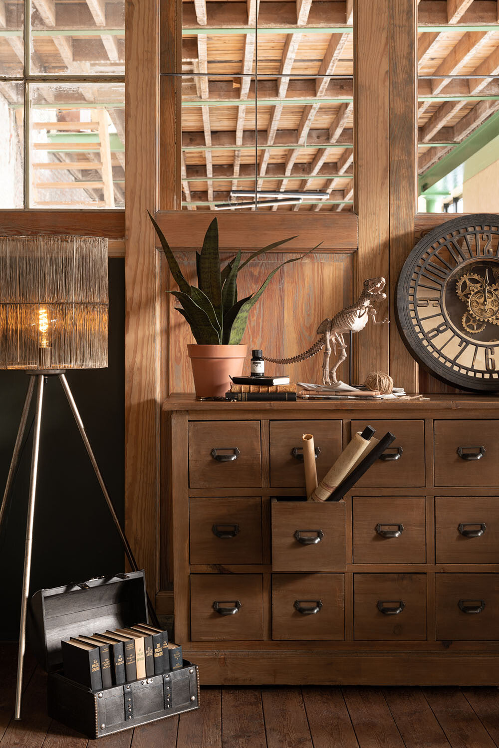 Lampadaire Métal Marron Antique L - J-LINE