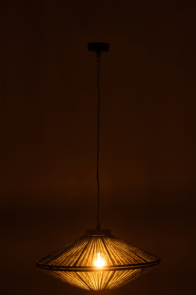 Hanglamp Ovni IJzer/Jute Groen S - J-LINE