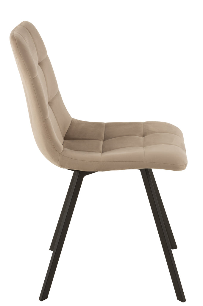 Stoel Morgan Textiel/Metaal Beige - J-LINE