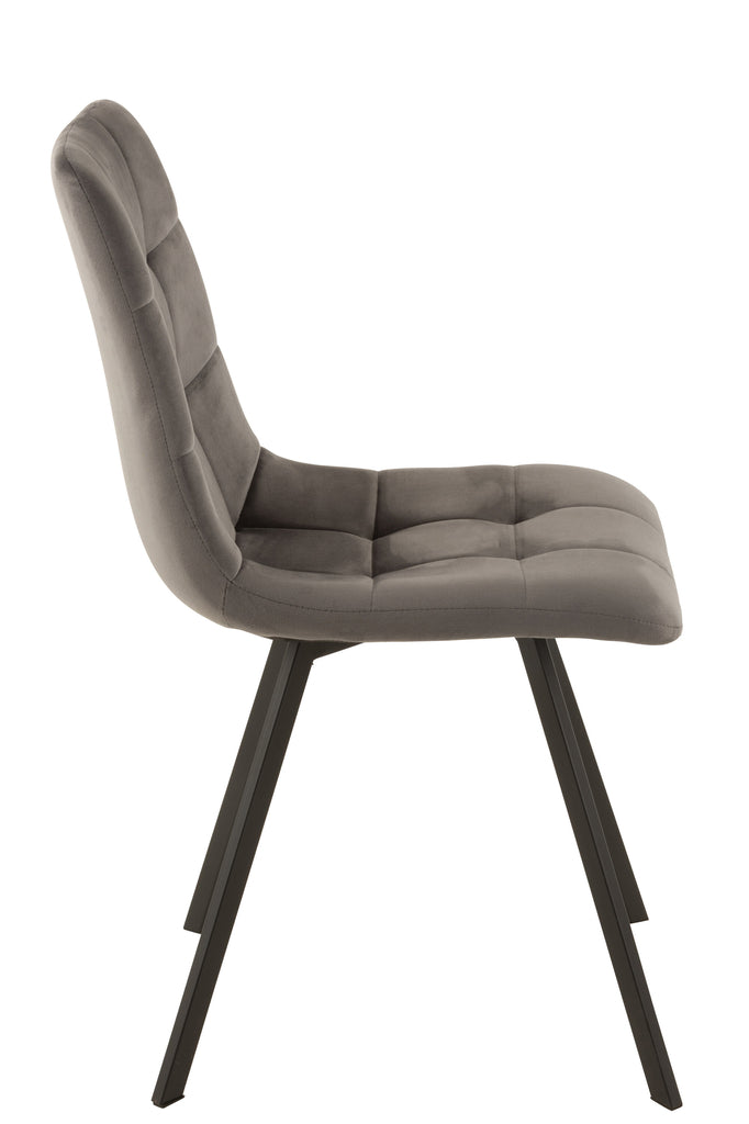 Stoel Morgan Textiel/Metaal Grijs - J-LINE