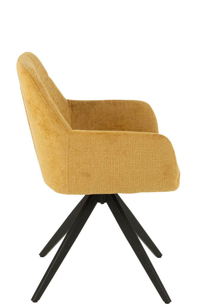 Stoel Louna IJzer/Acryl Oker - J-LINE