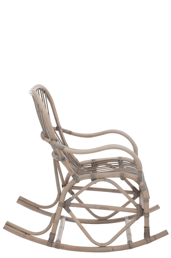 Schommelstoel rotan grijs - J-LINE