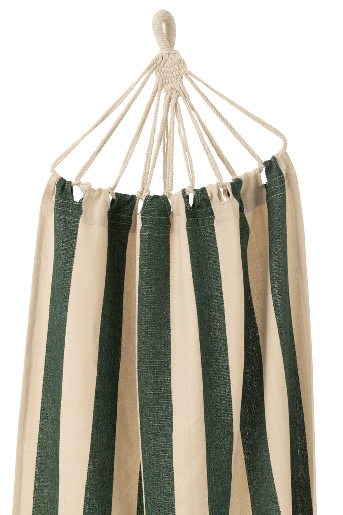 Hangmat brede strepen donkergroen/beige - J-LINE