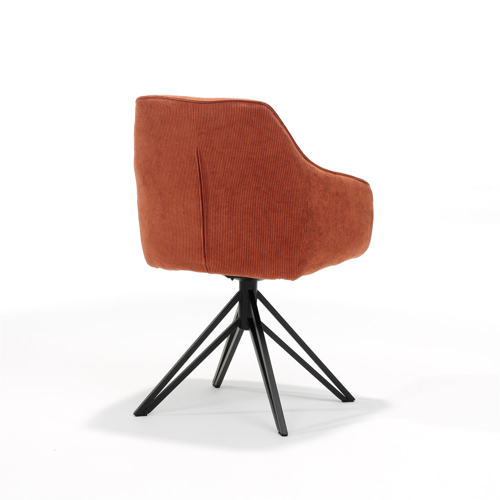 Chaise côtelée en cuivre - base pivotante - RVD