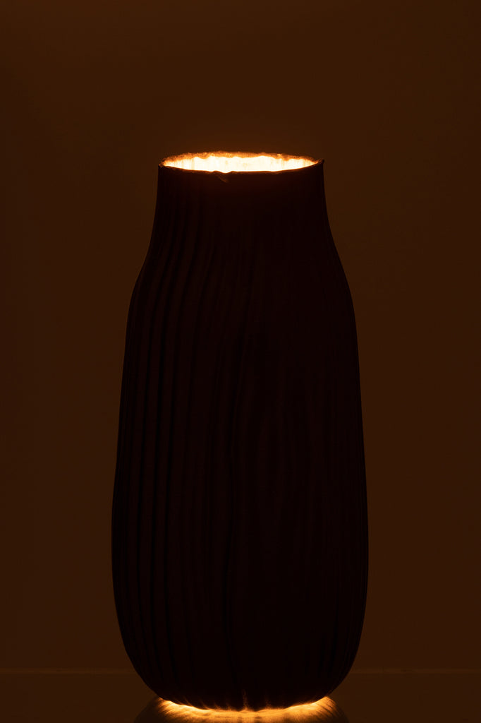 Vaas Inkepingen Glas Zwart/Goud M - J-LINE