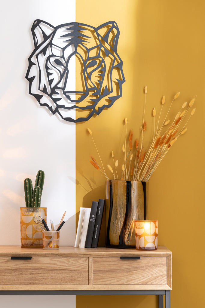 Wanddecoratie Tijger Metaal Zwart - J-LINE