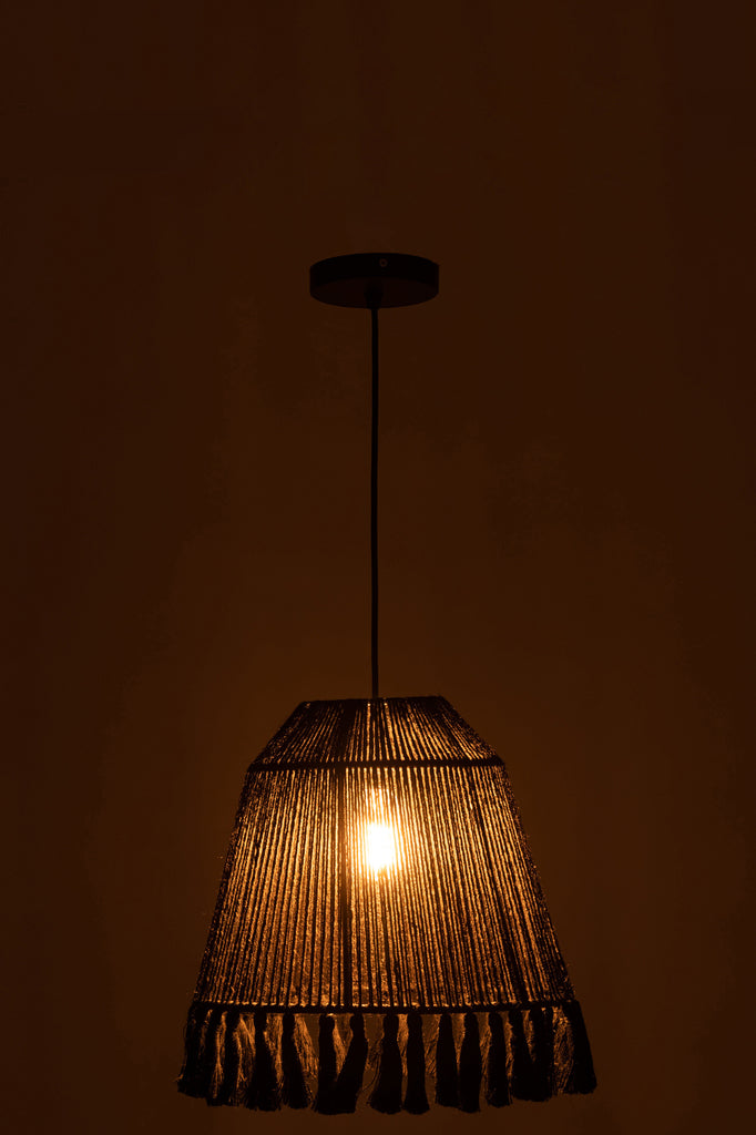Hanglamp Celia Jute Zwart S - J-LINE