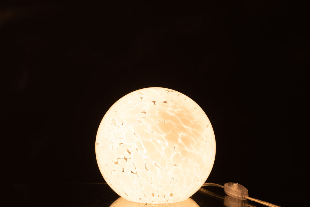 Lampe de table Dany en verre blanc S - J-LINE