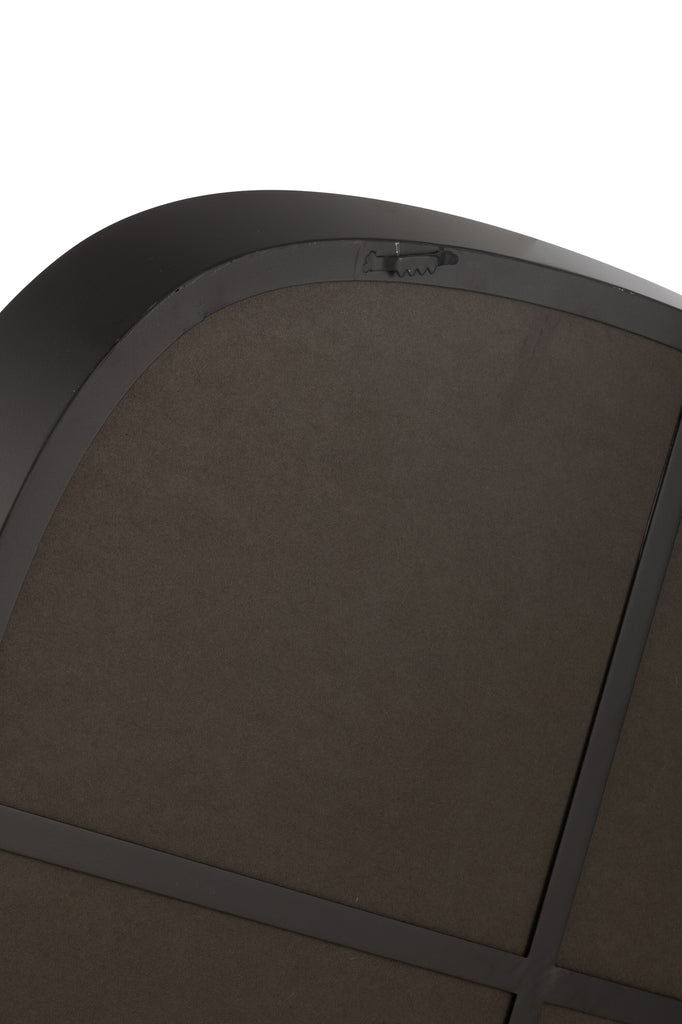 Wandspiegel rond metaal/glas zwart L - J-LINE