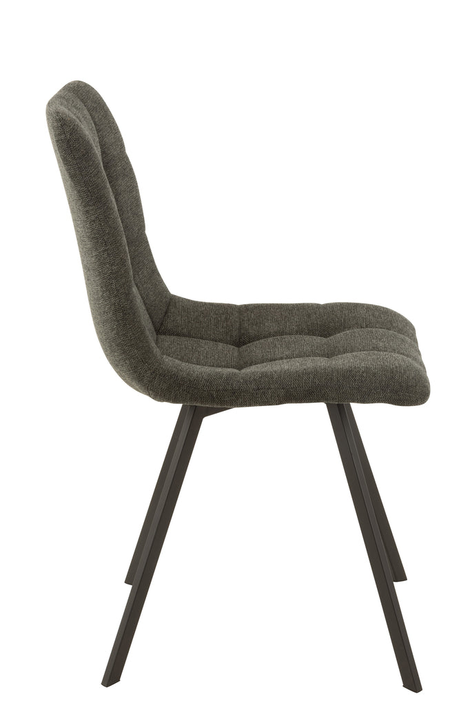 Stoel Babette Textiel/Metaal Donkergrijs - J-LINE