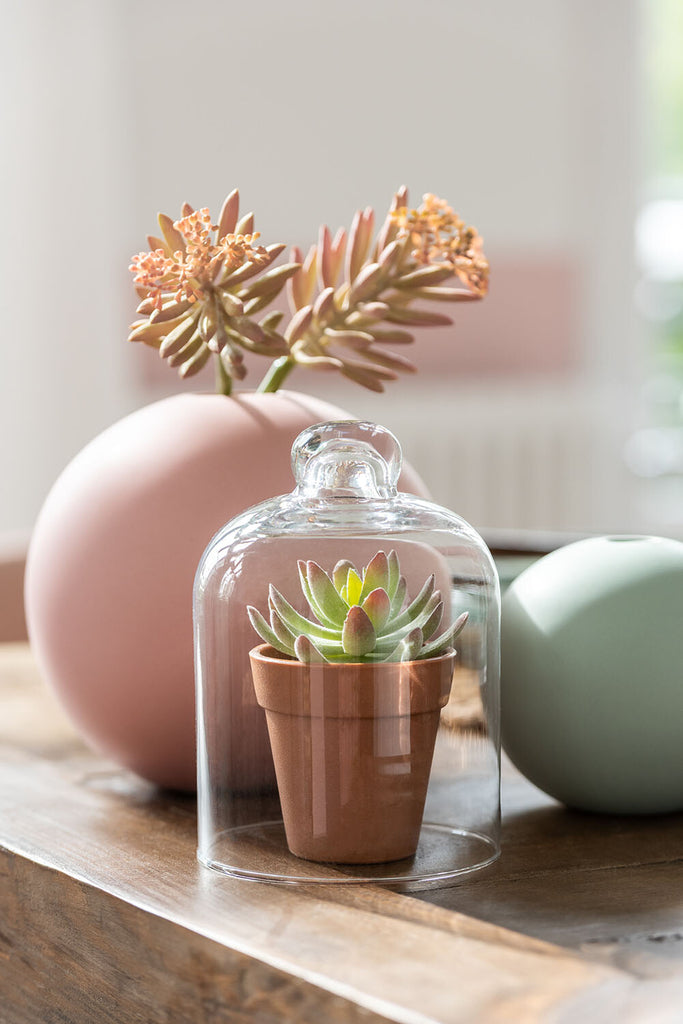 Vase Boule Céramique Rose Pastel M - J-LINE