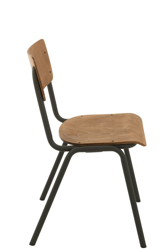 Stoel Hout/Metaal Bruin - J-LINE