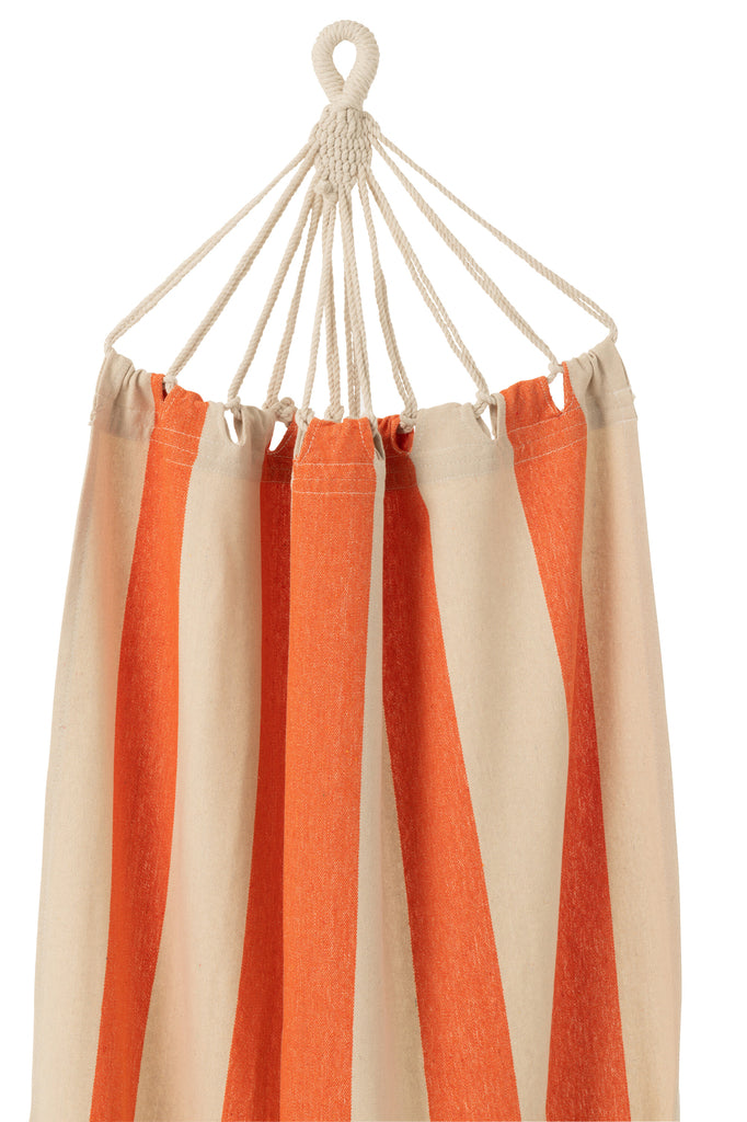 Hangmat brede strepen oranje/beige - J-LINE