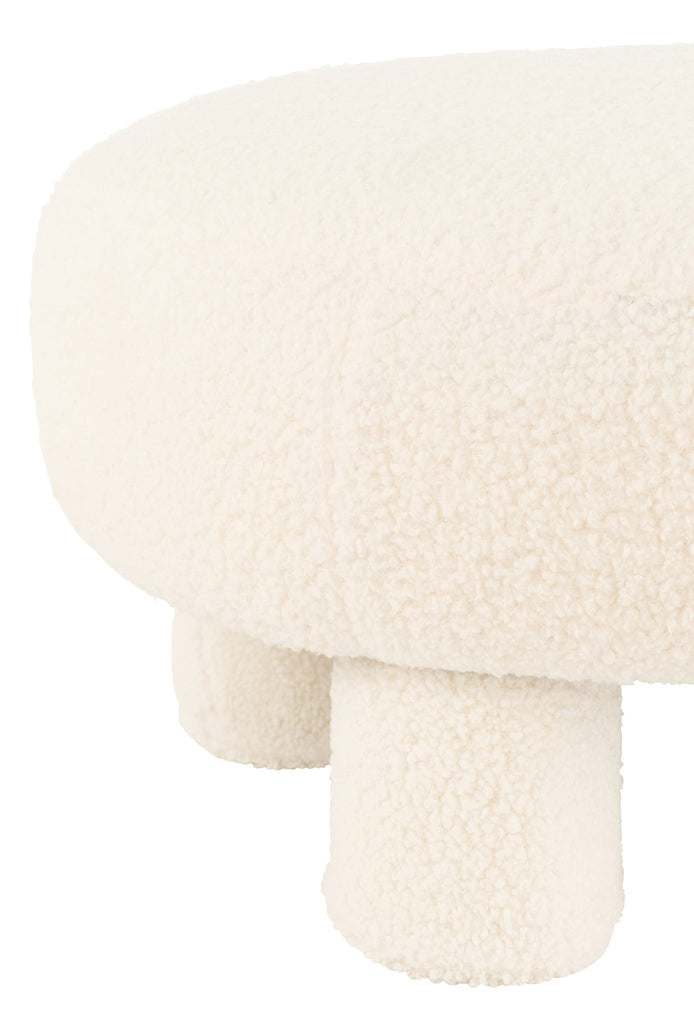 Kruk Teddy bouclé wit - J-LINE