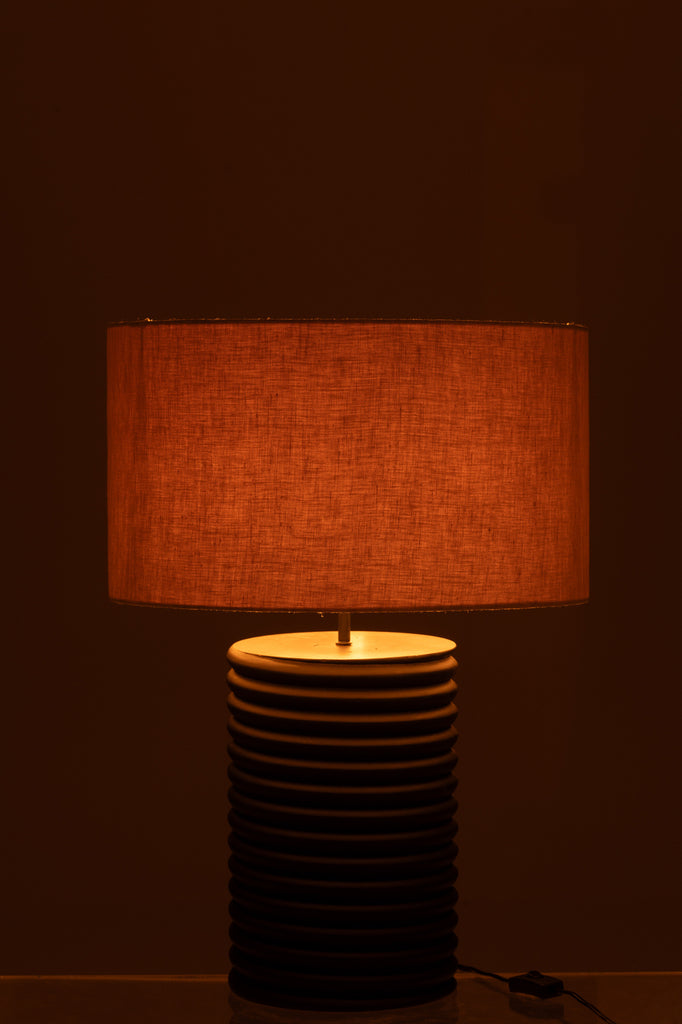 Lampe de table Ailanthus bois noir/gris - J-LINE