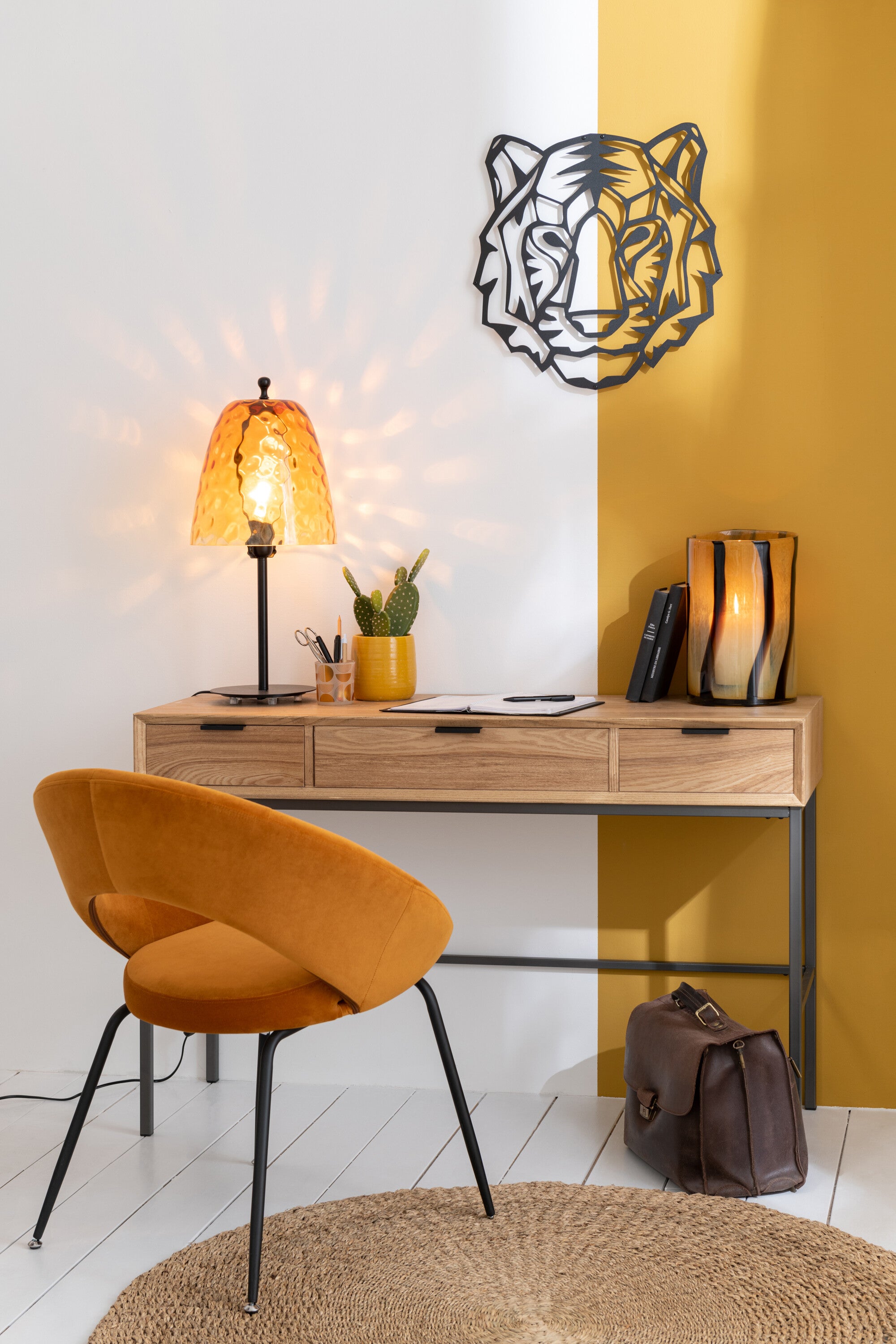 Wanddecoratie Tijger Metaal Zwart - J-LINE