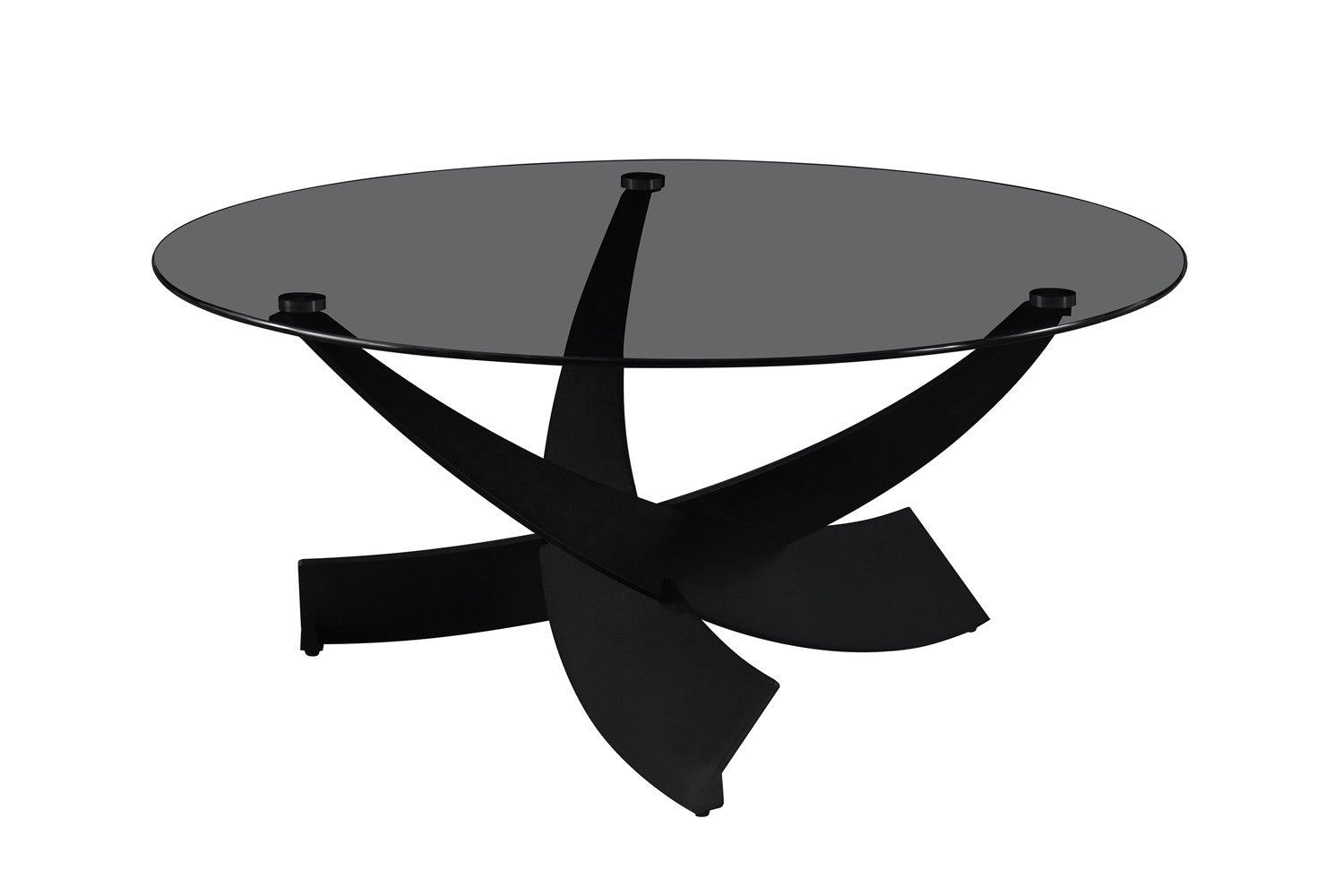 Salontafel 'Weston' rond, helder grijs glas - RS