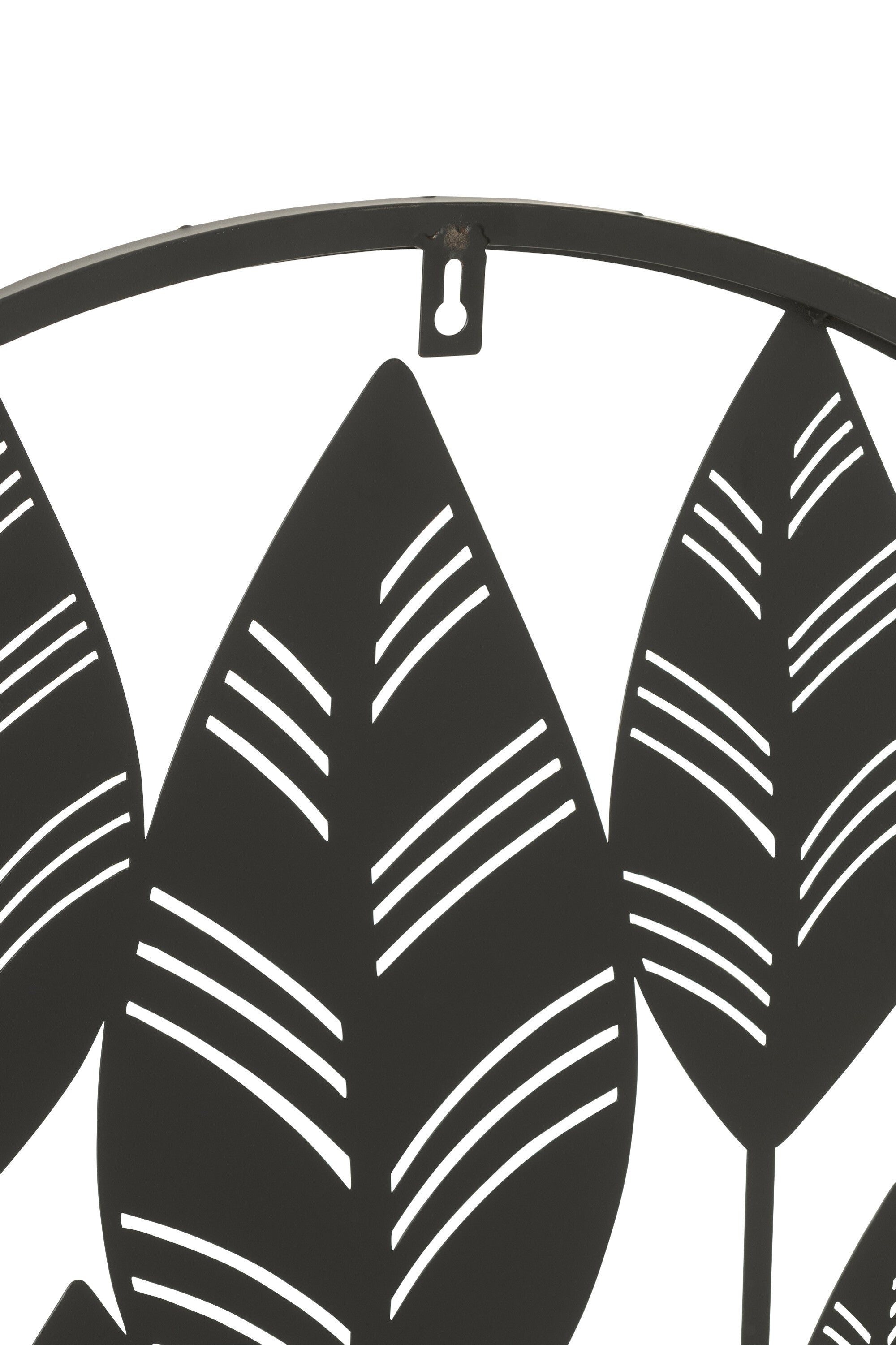 Wanddecoratie Bladeren Metaal Zwart - J-LINE