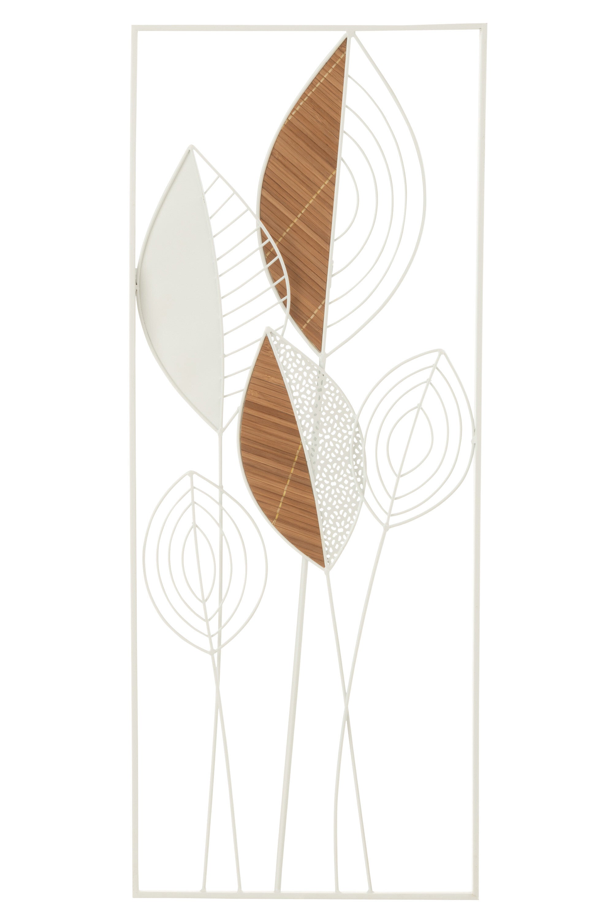 Wanddecoratie Bladeren Metaal/Bamboe S - J-LINE
