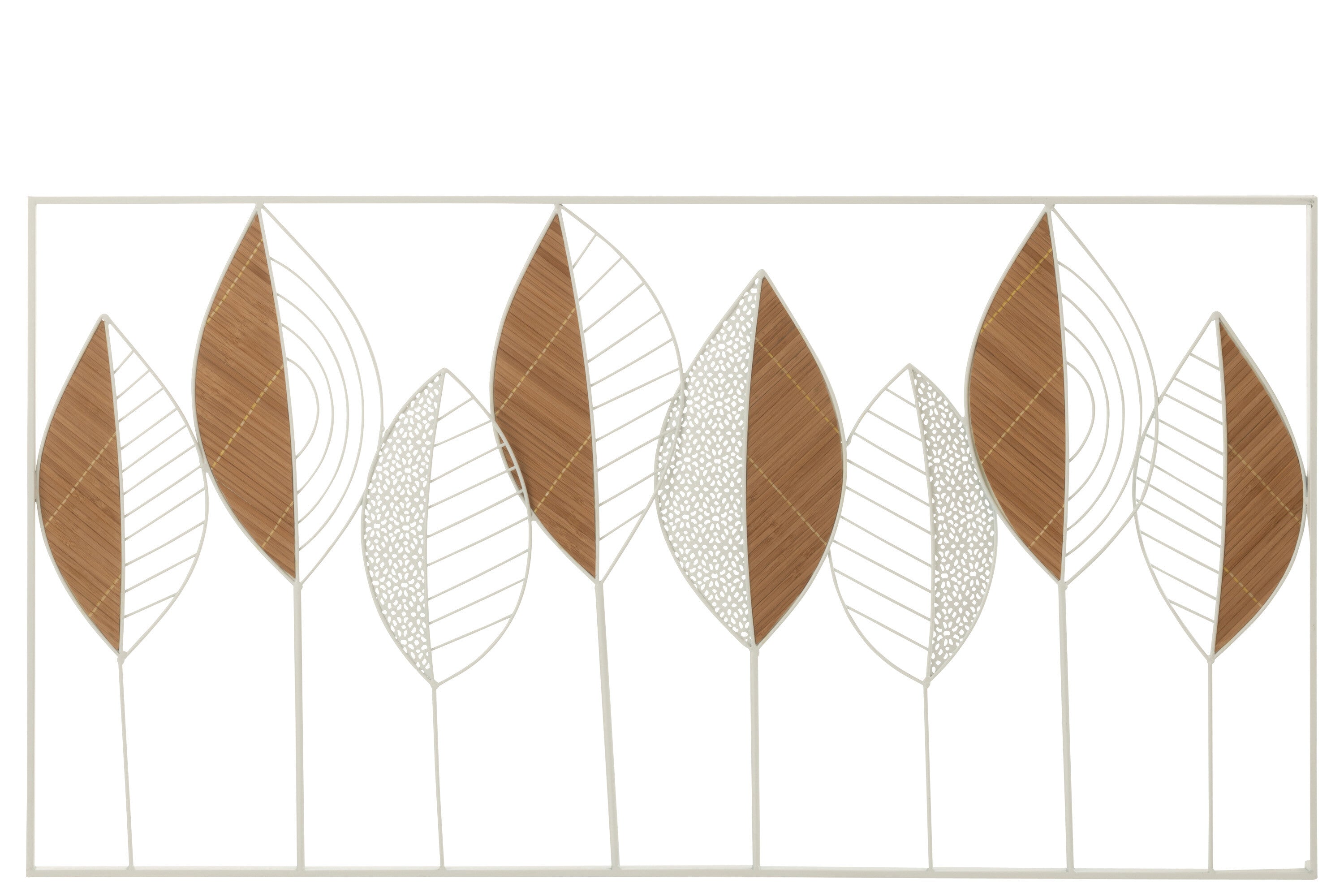 Wanddecoratie Bladeren Metaal/Bamboe L - J-LINE