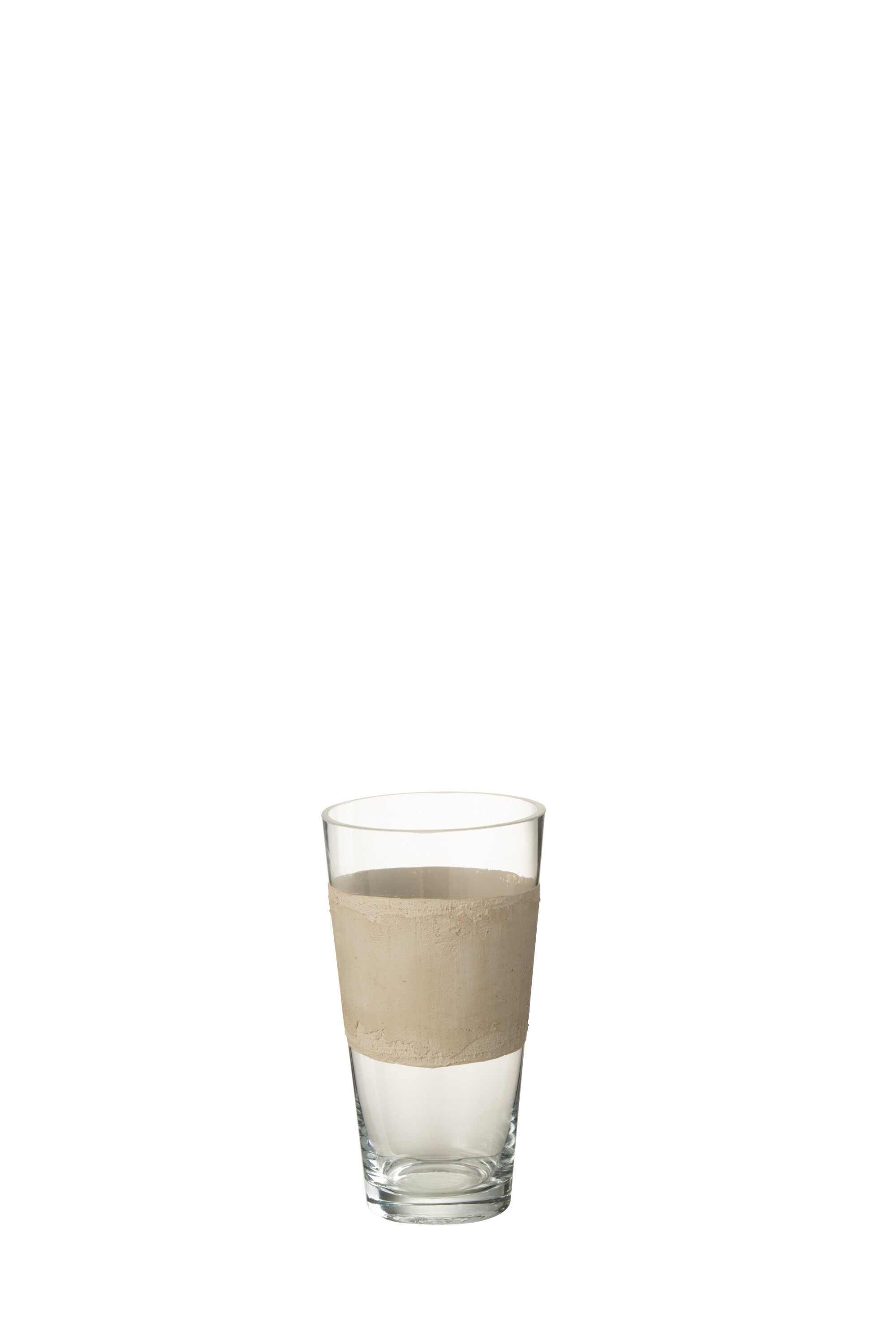 Vase Delph en verre transparent/beige XS - J-LINE