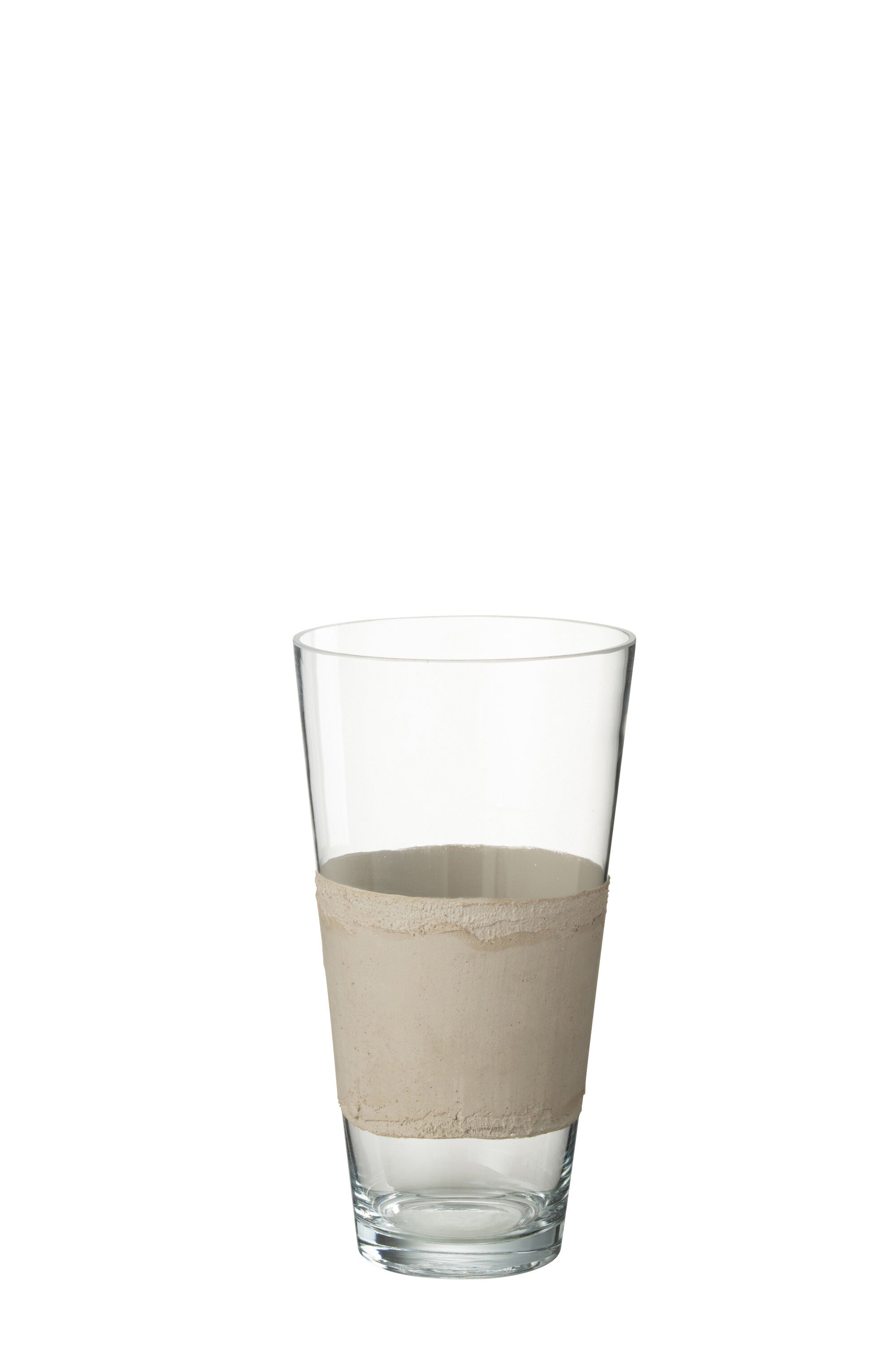 Vase Delph en verre transparent/beige S - J-LINE