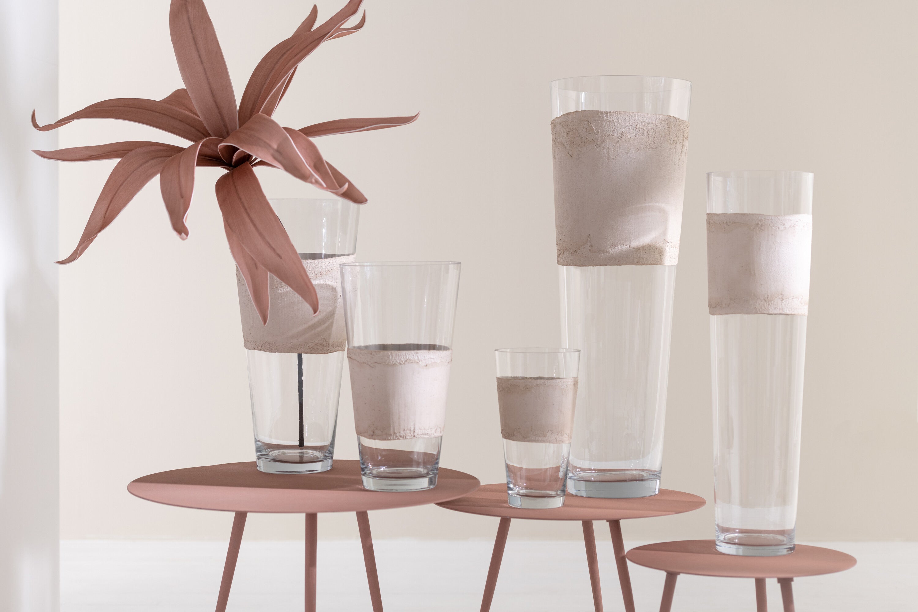 Vaas Delph Glas Transparant/Beige L - J-LINE