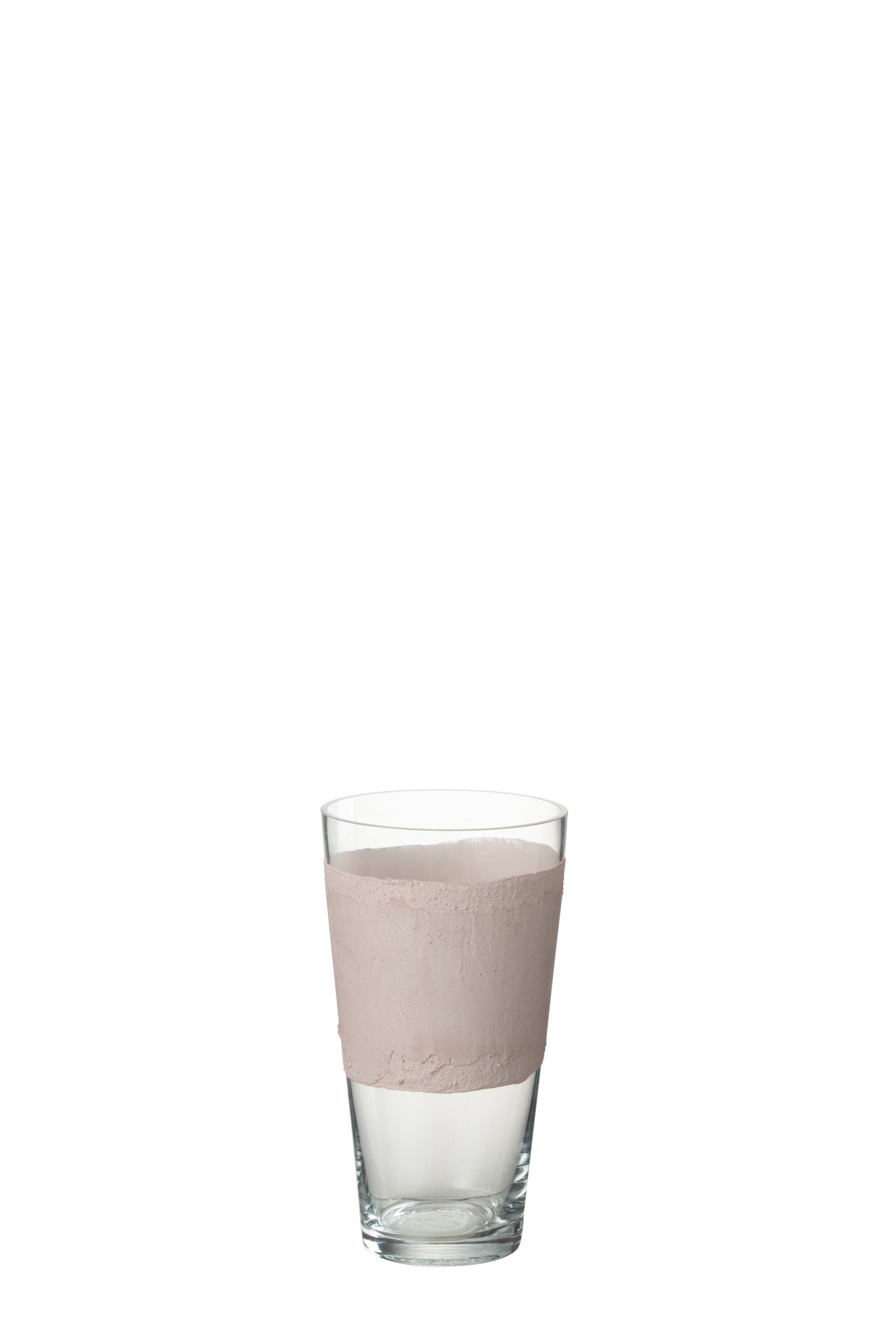 Vase Delph en verre transparent/rose XS - J-LINE