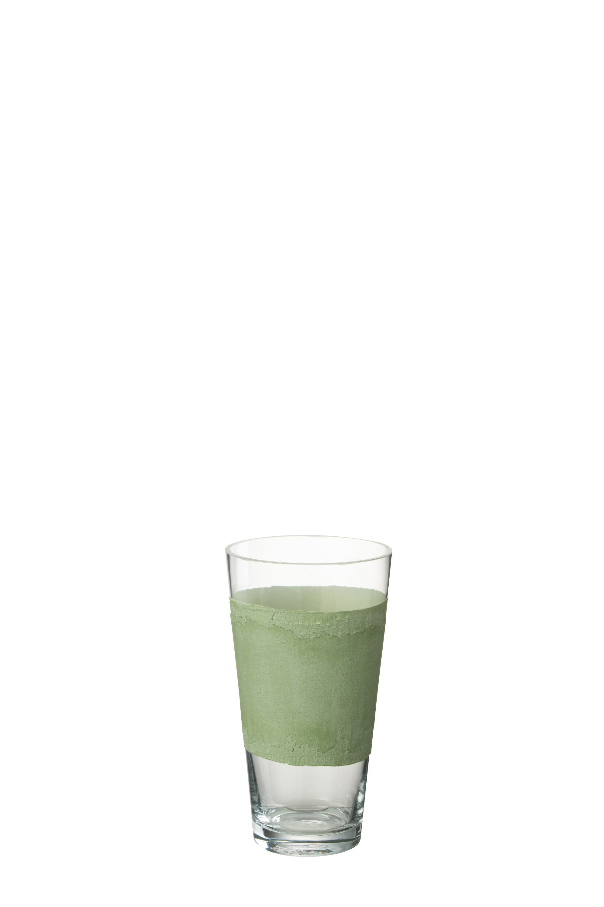 Vase Delph en verre transparent/vert XS - J-LINE