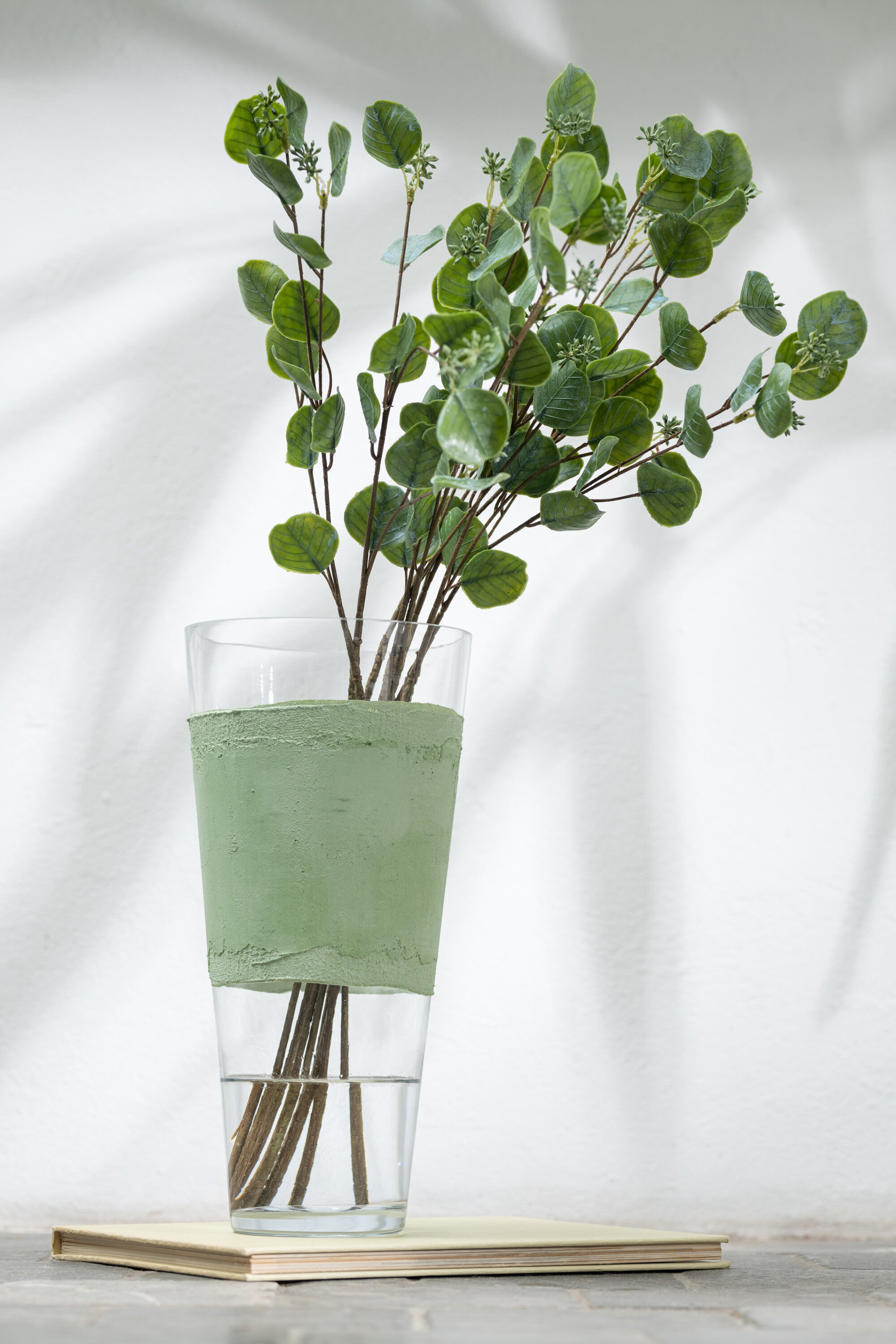 Vase Delph en verre transparent/vert S - J-LINE