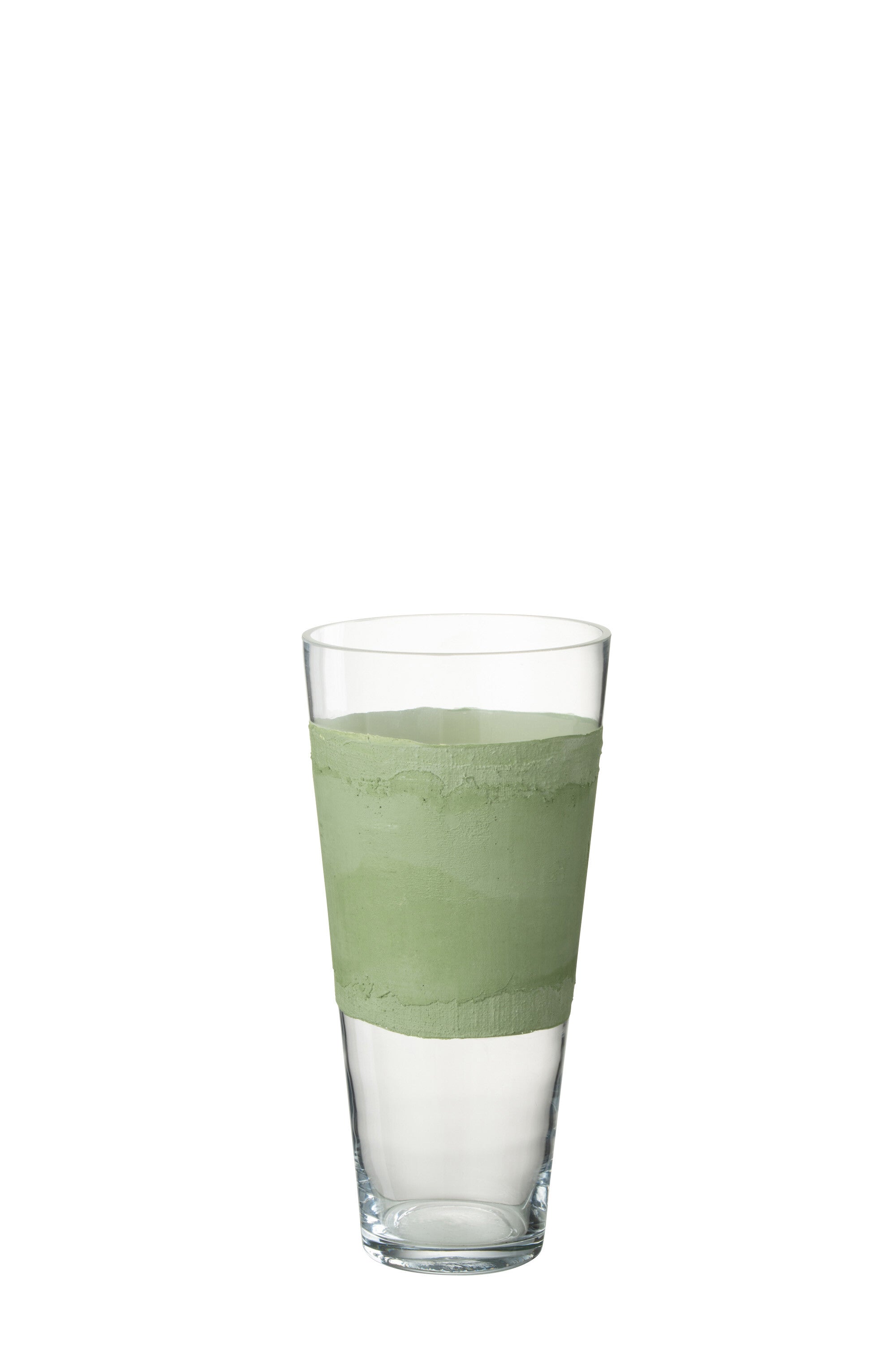 Vase Delph en verre transparent/vert S - J-LINE