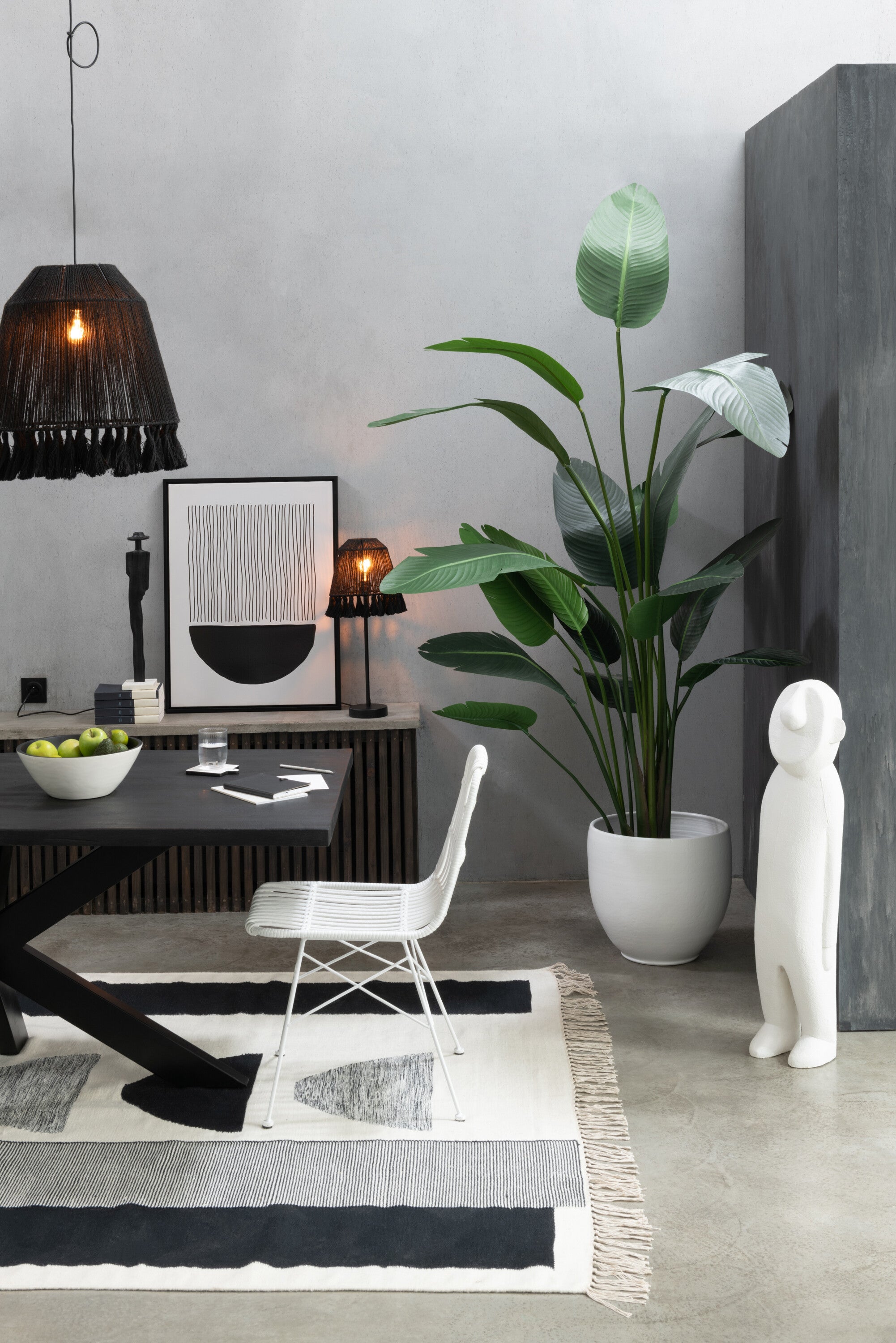 Hanglamp Celia Jute Zwart S - J-LINE