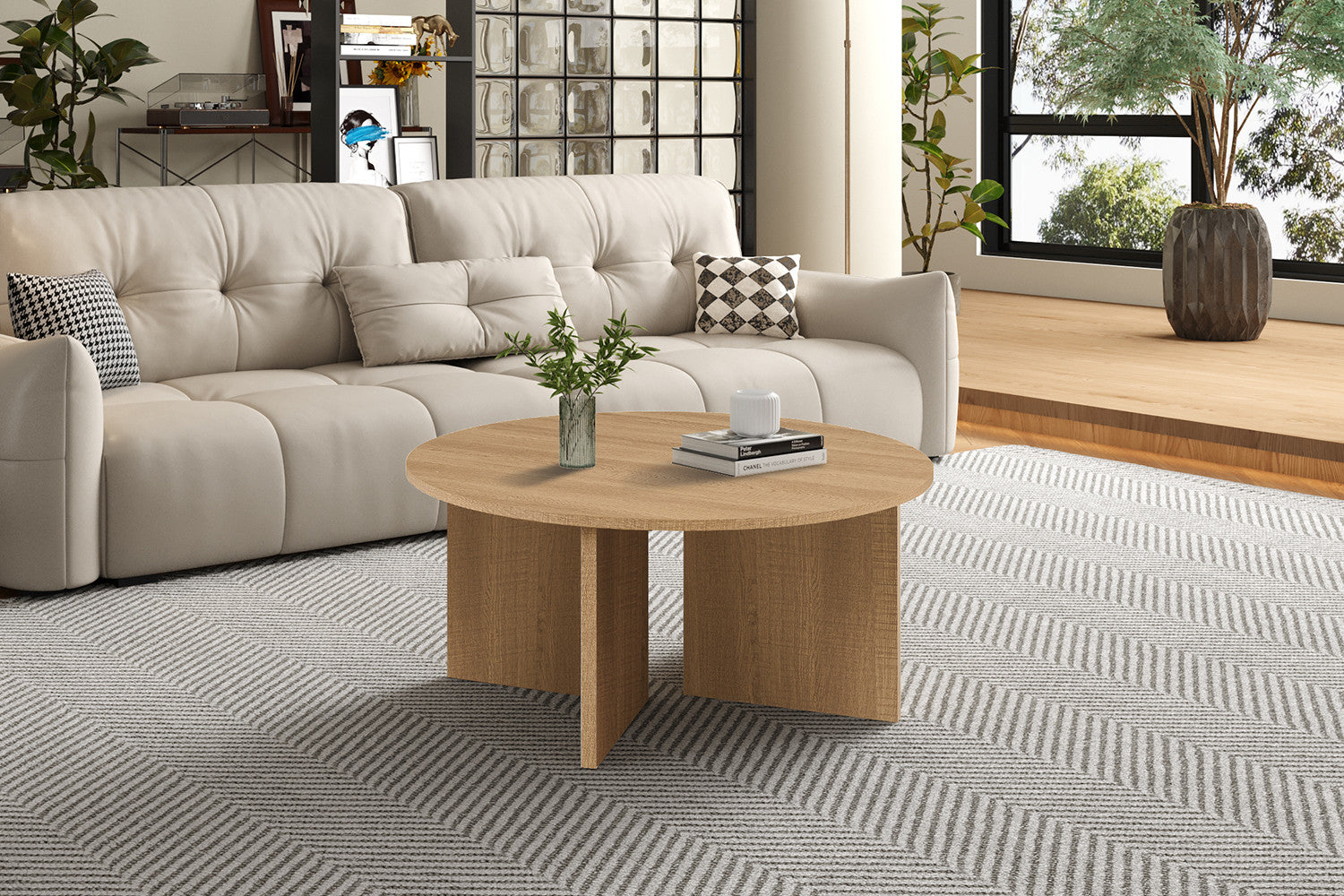 Salontafel 'Drasir' Rond Decor Eik Naturel - RS