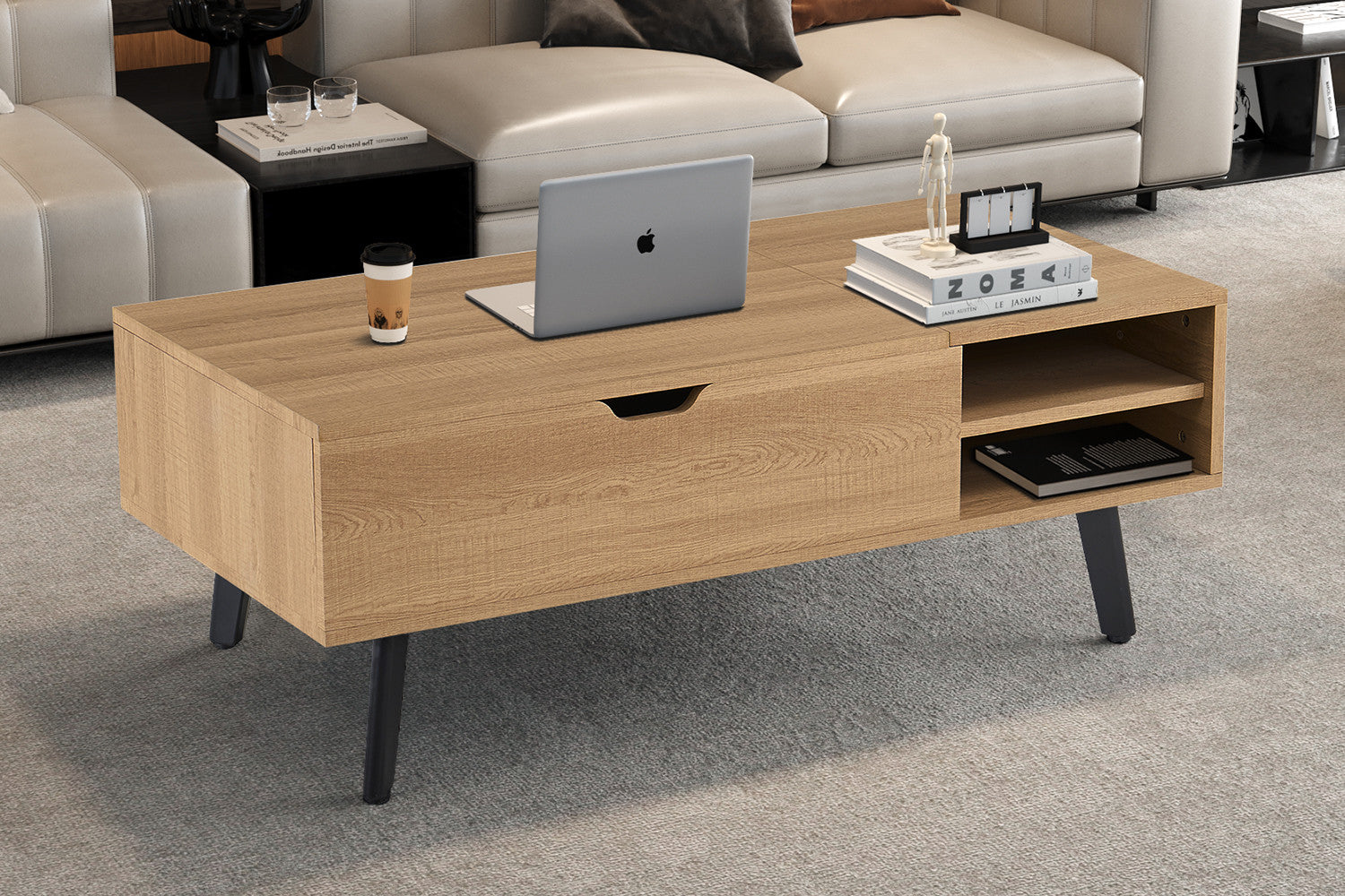 Salontafel 'Justine' Opklapbare top Decor Eik Naturel - RS