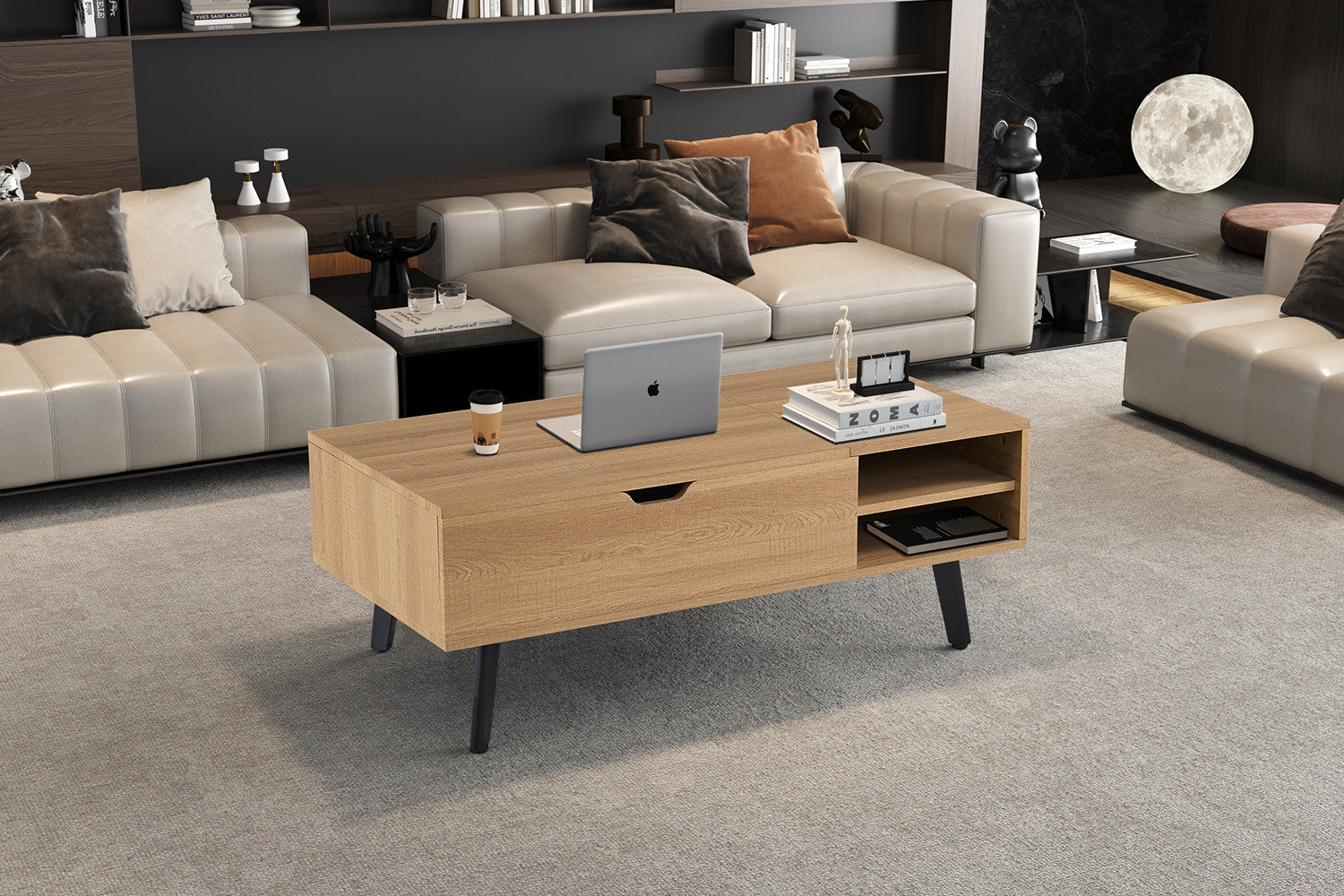 Salontafel 'Justine' Opklapbare top Decor Eik Naturel - RS